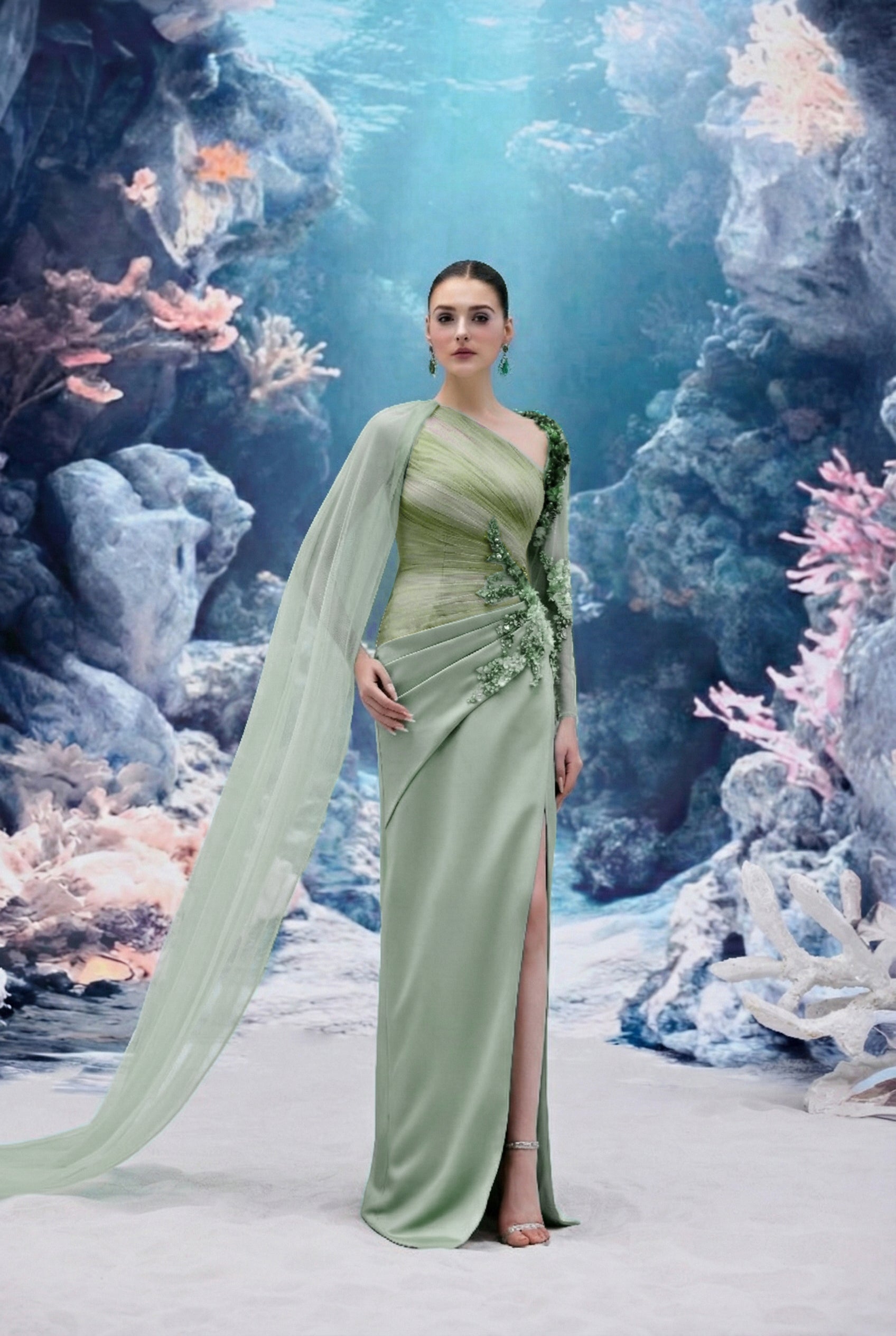 Irena Tulle & Silk Taffeta Dress