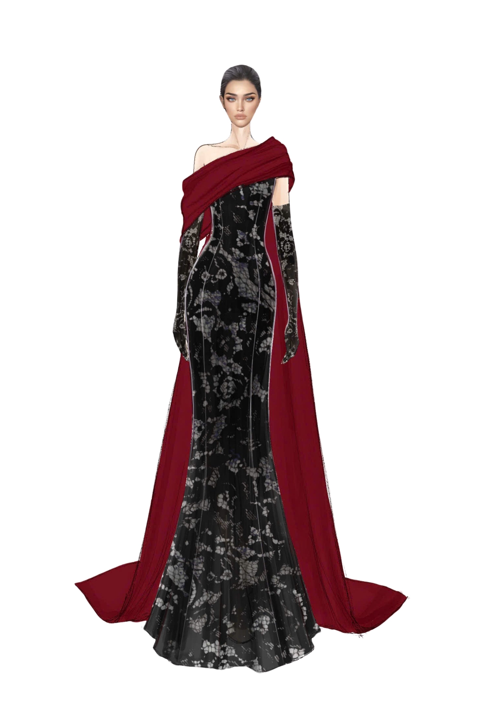 Narges sequin lace and silk taffeta dress