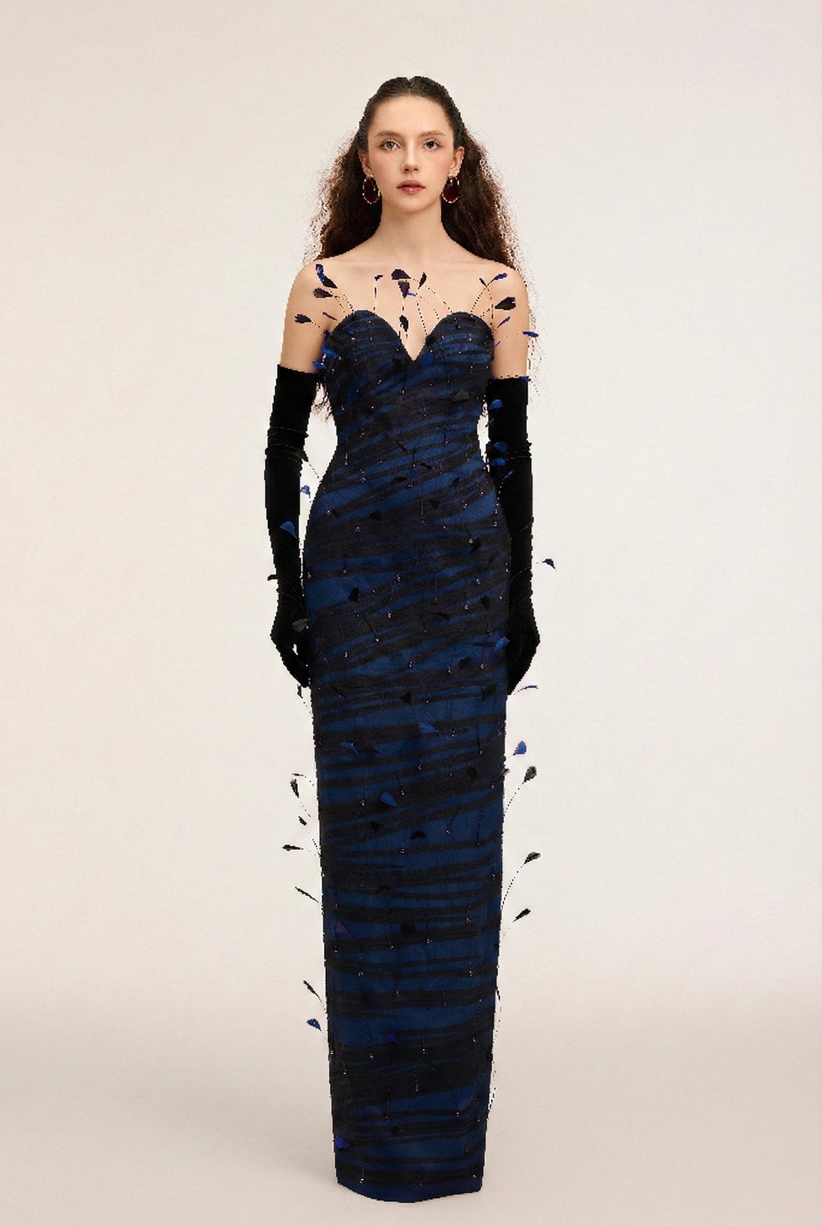 Maribel Silk & Tulle dress and Velvet Gloves