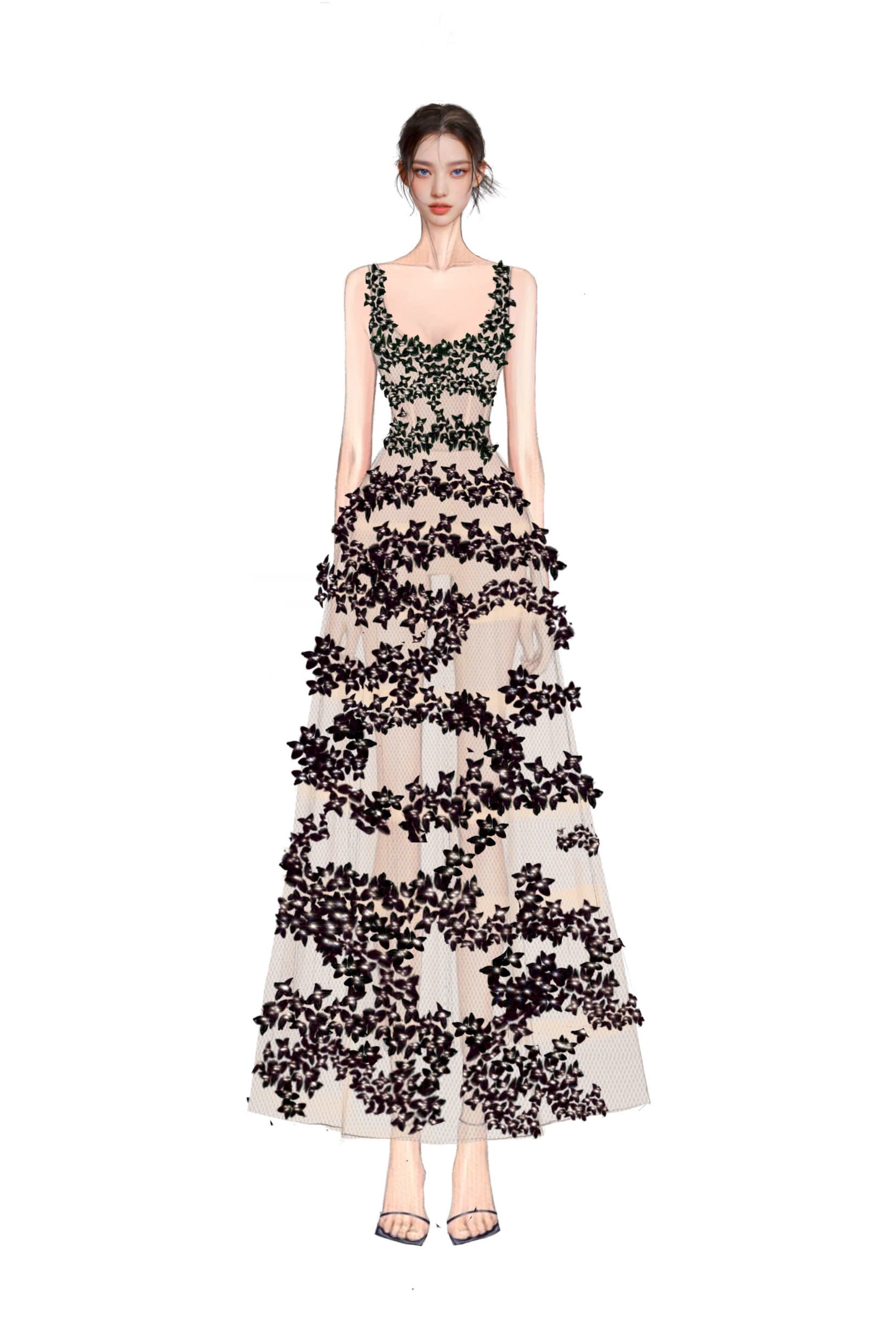 Alessia Silk Taffeta & Tulle Dress