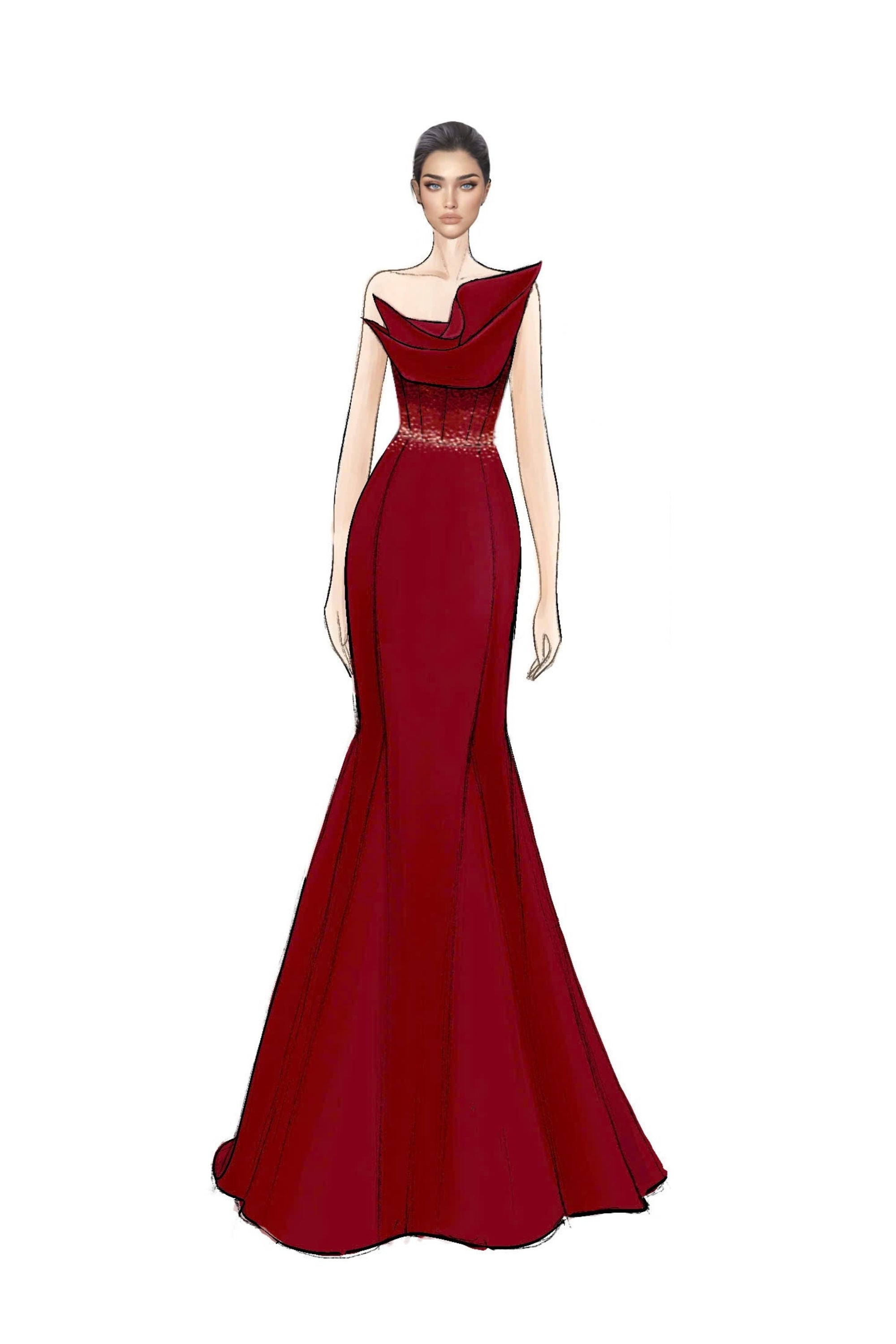 Mariam royal taffeta dress