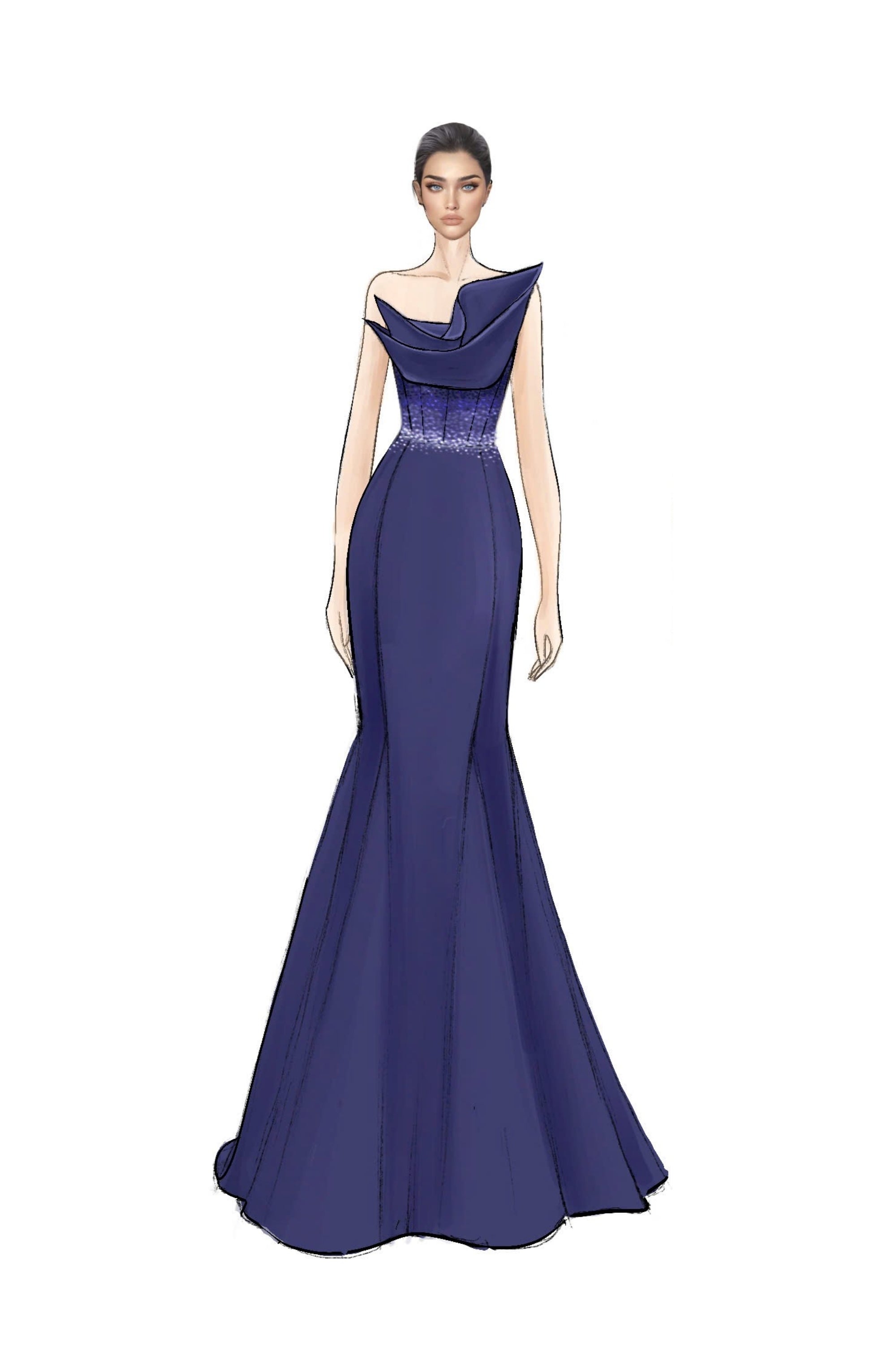 Mariam royal taffeta dress