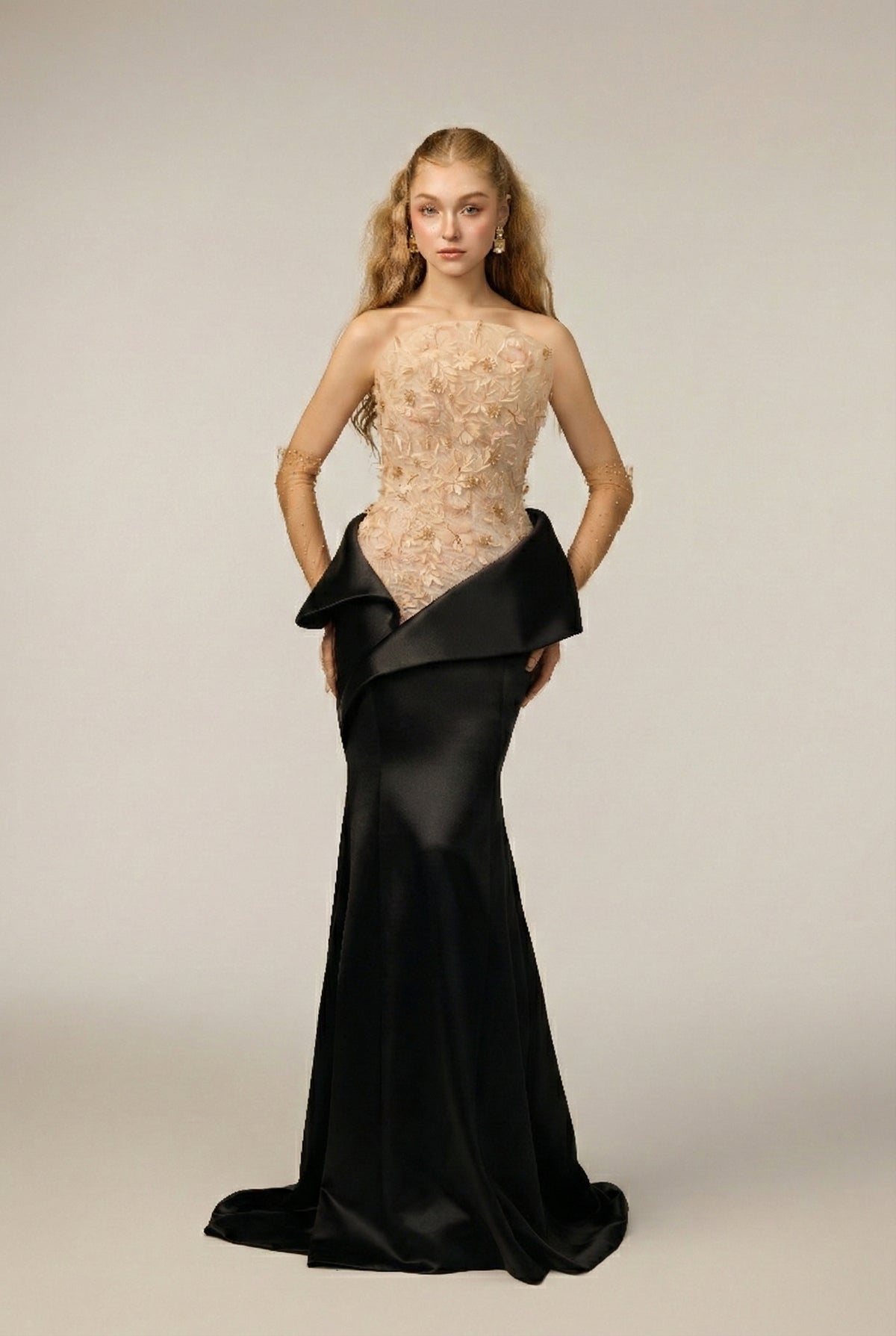 Ilyana Tulle & Royal Silk dress