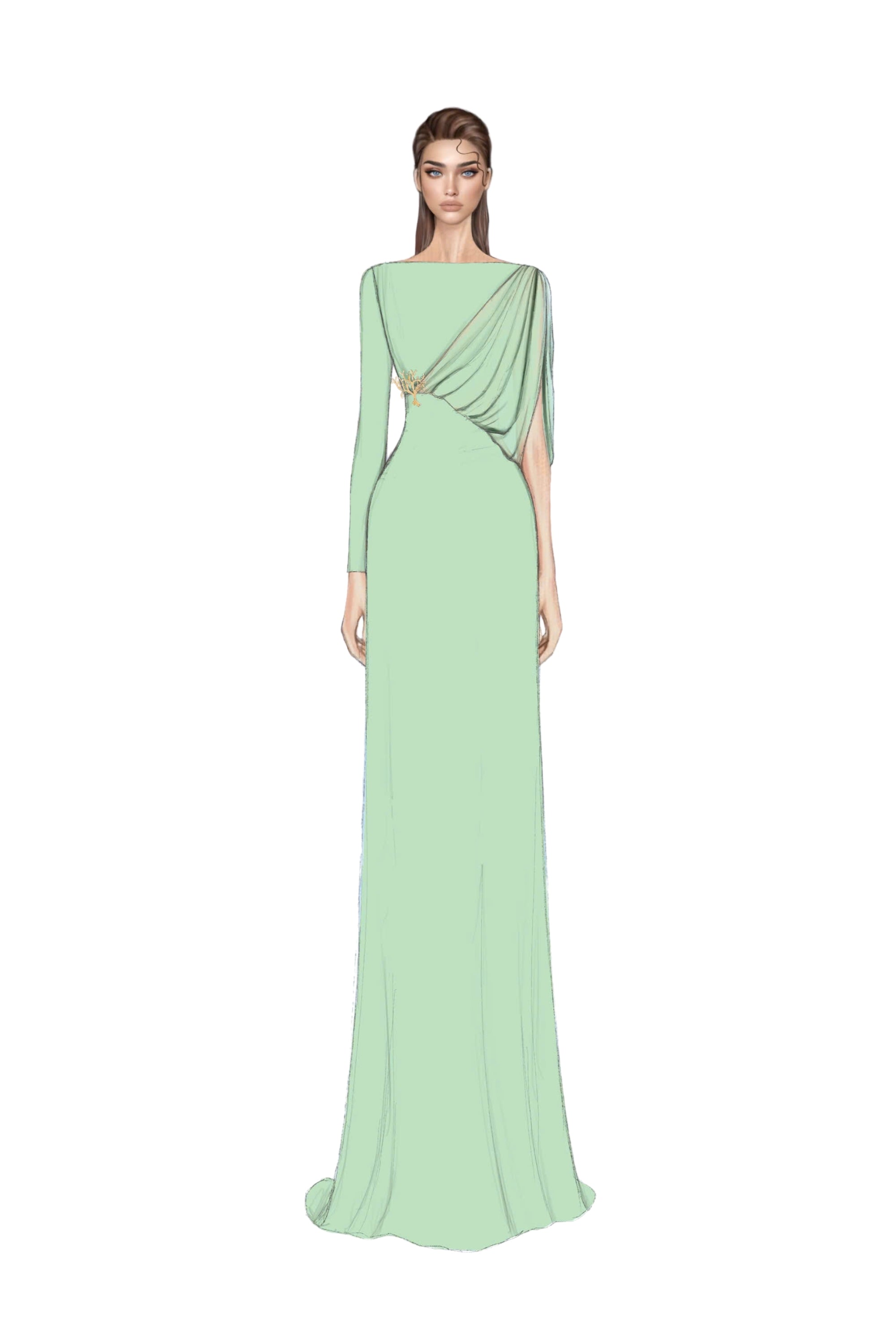 Dahlia crepe & chiffon dress