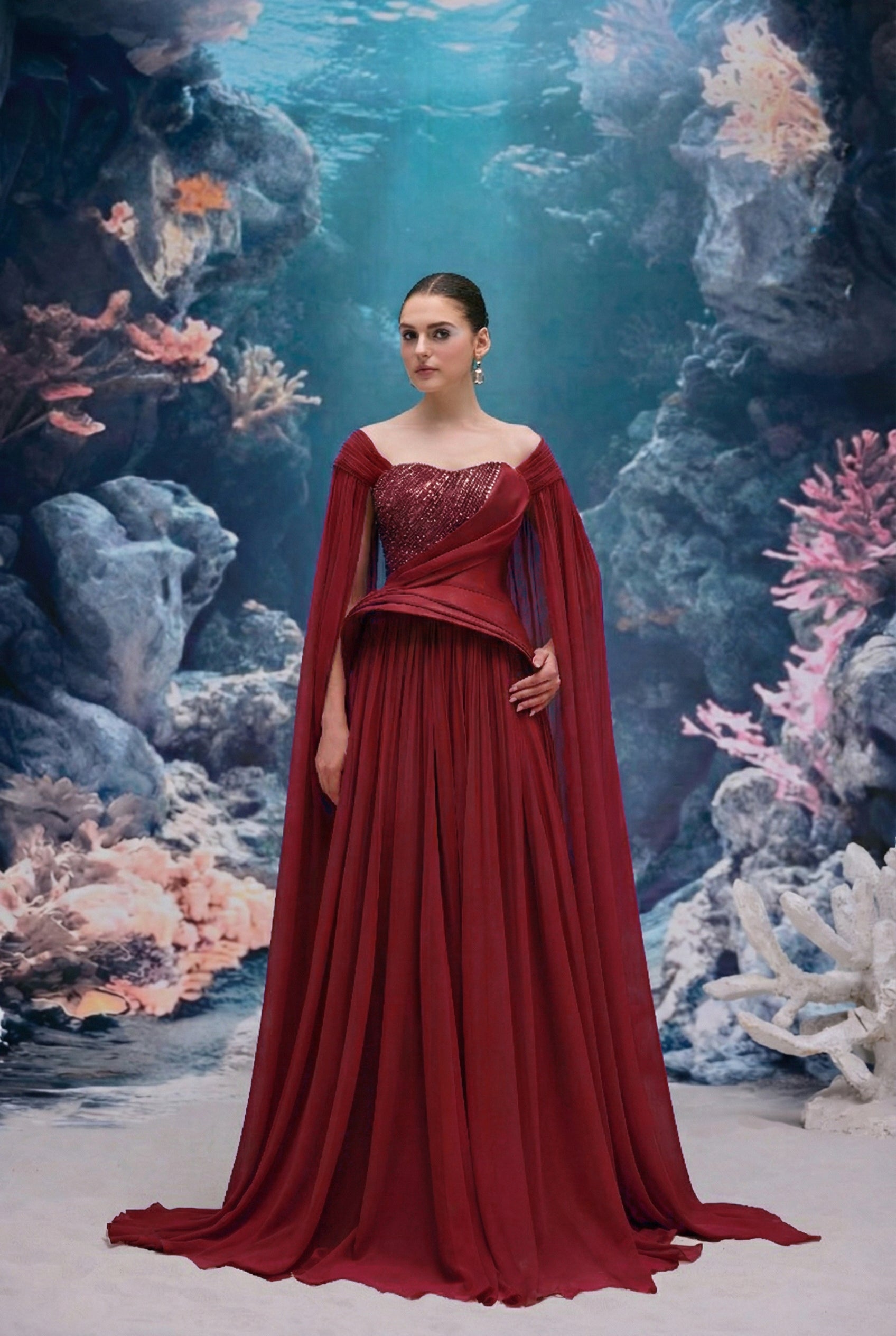 Zaria Chiffon & Royal taffeta Dress