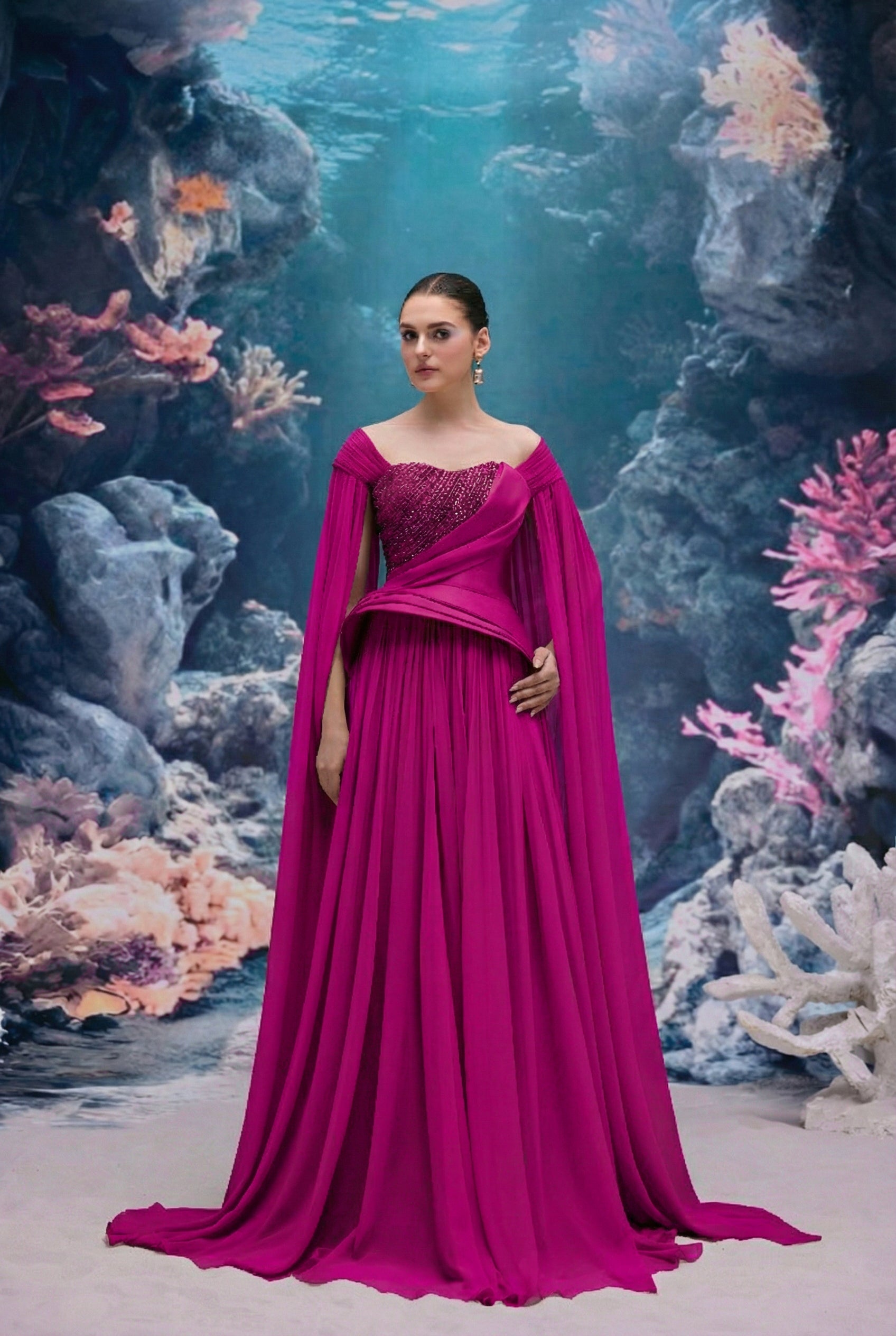 Zaria Chiffon & Royal taffeta Dress