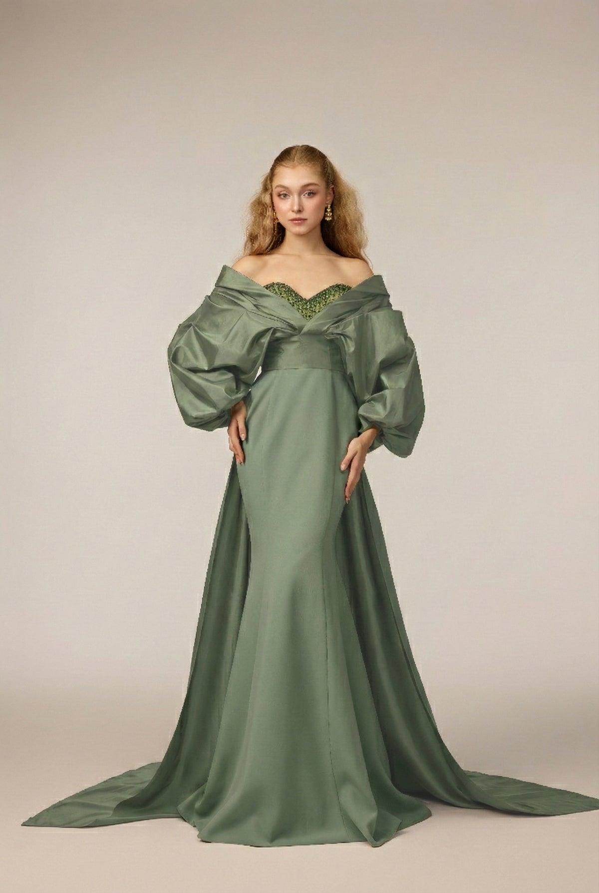 Halina Crepe & Taffeta dress