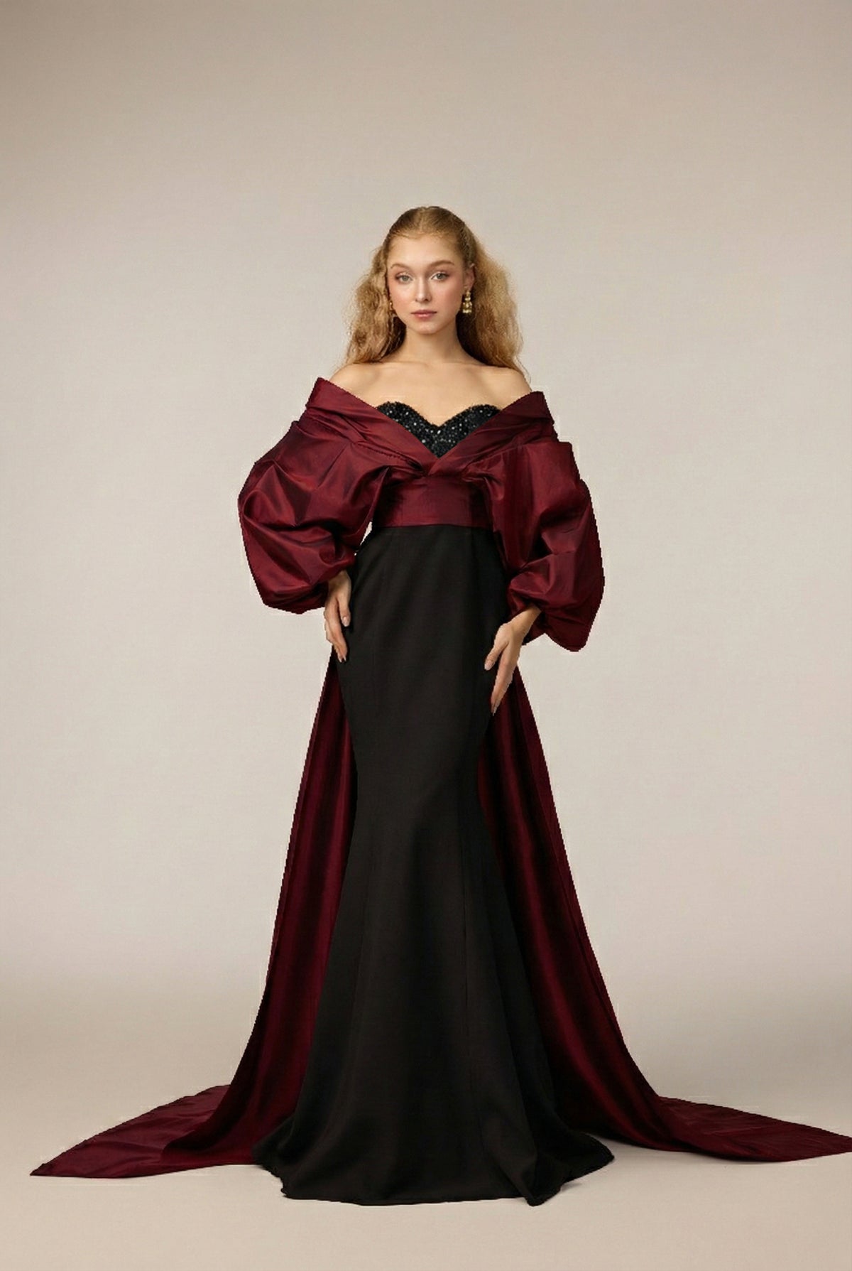 Halina Crepe & Taffeta dress