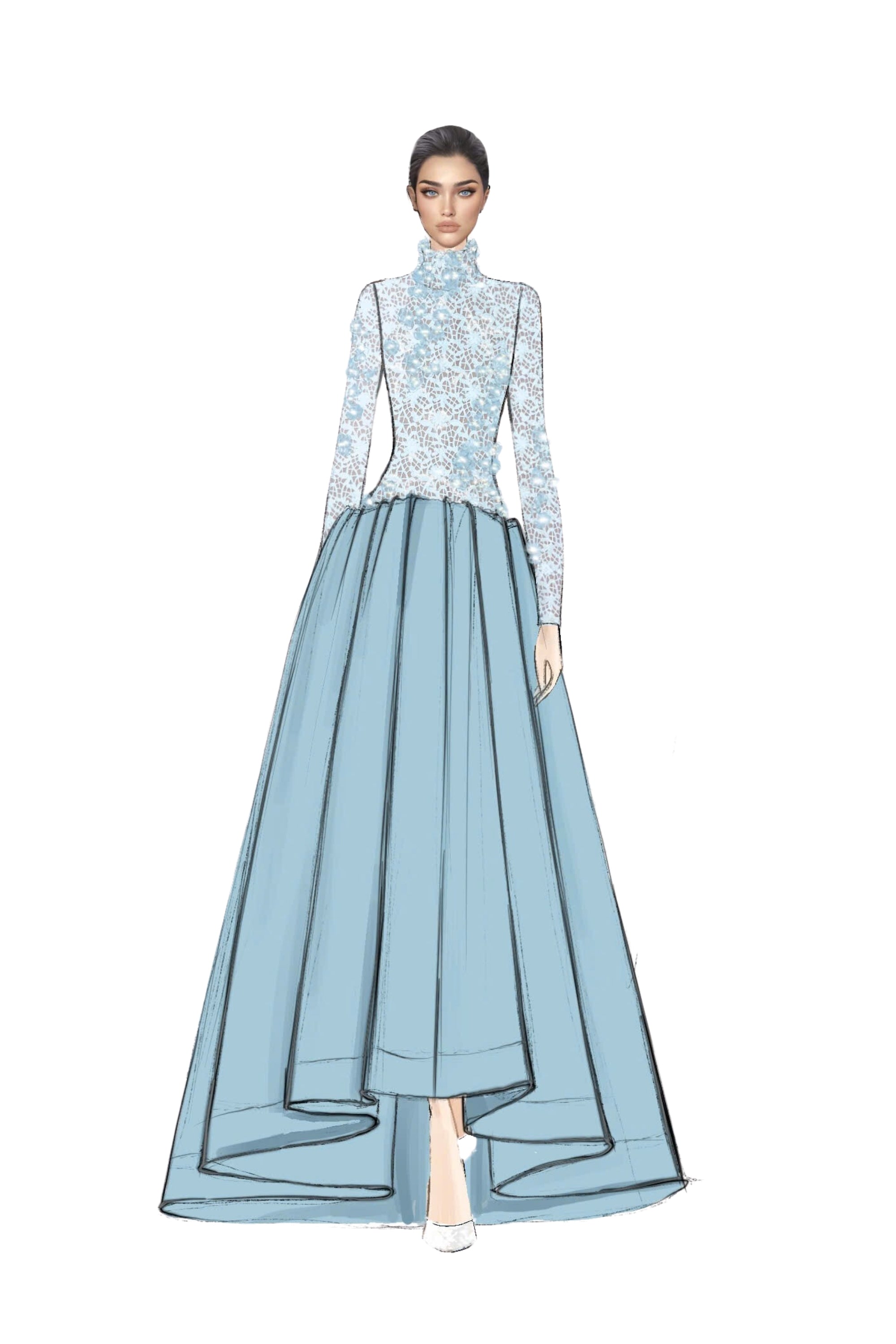 Khubayza sequin lace and taffeta dress