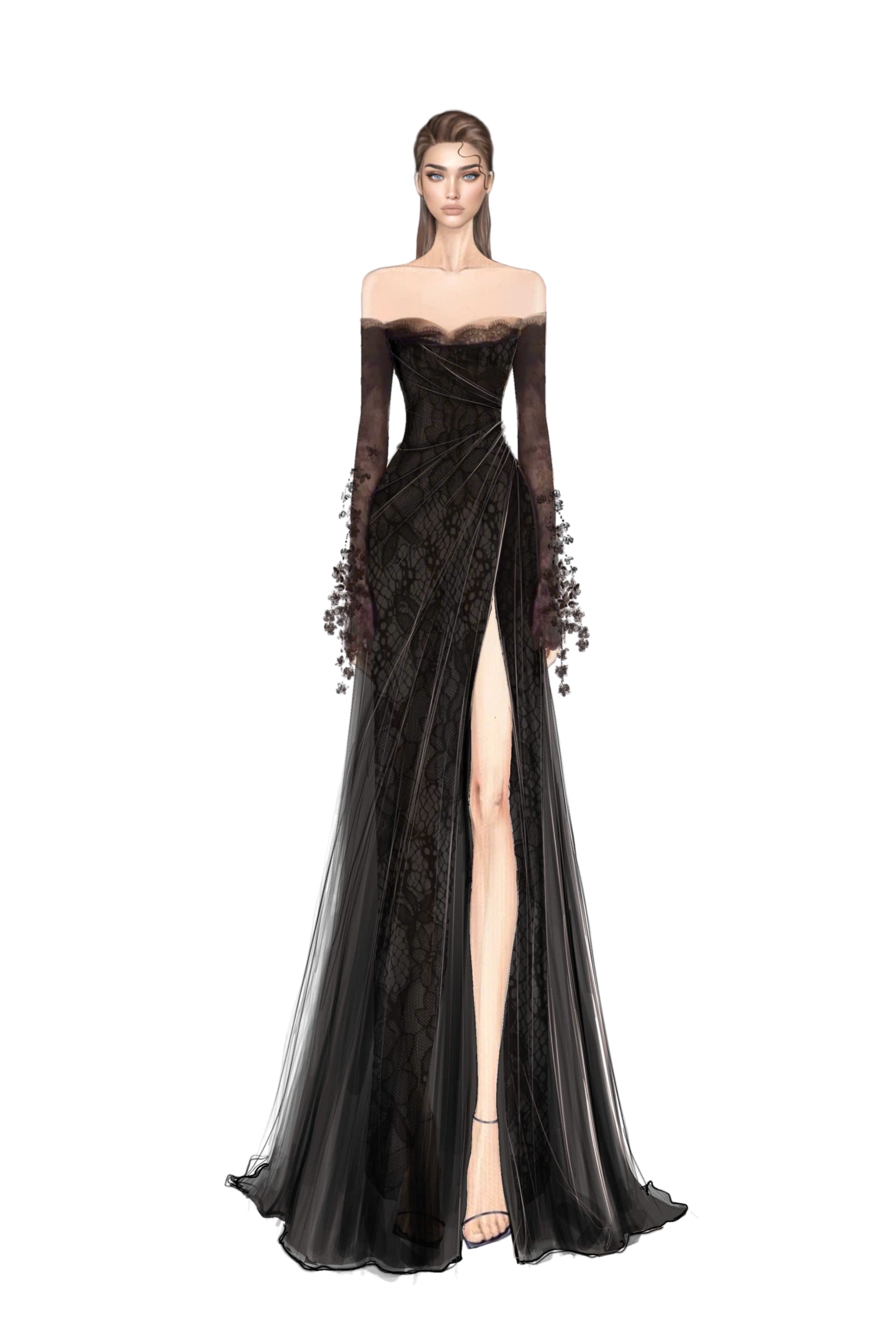 Safi chiffon and lace dress