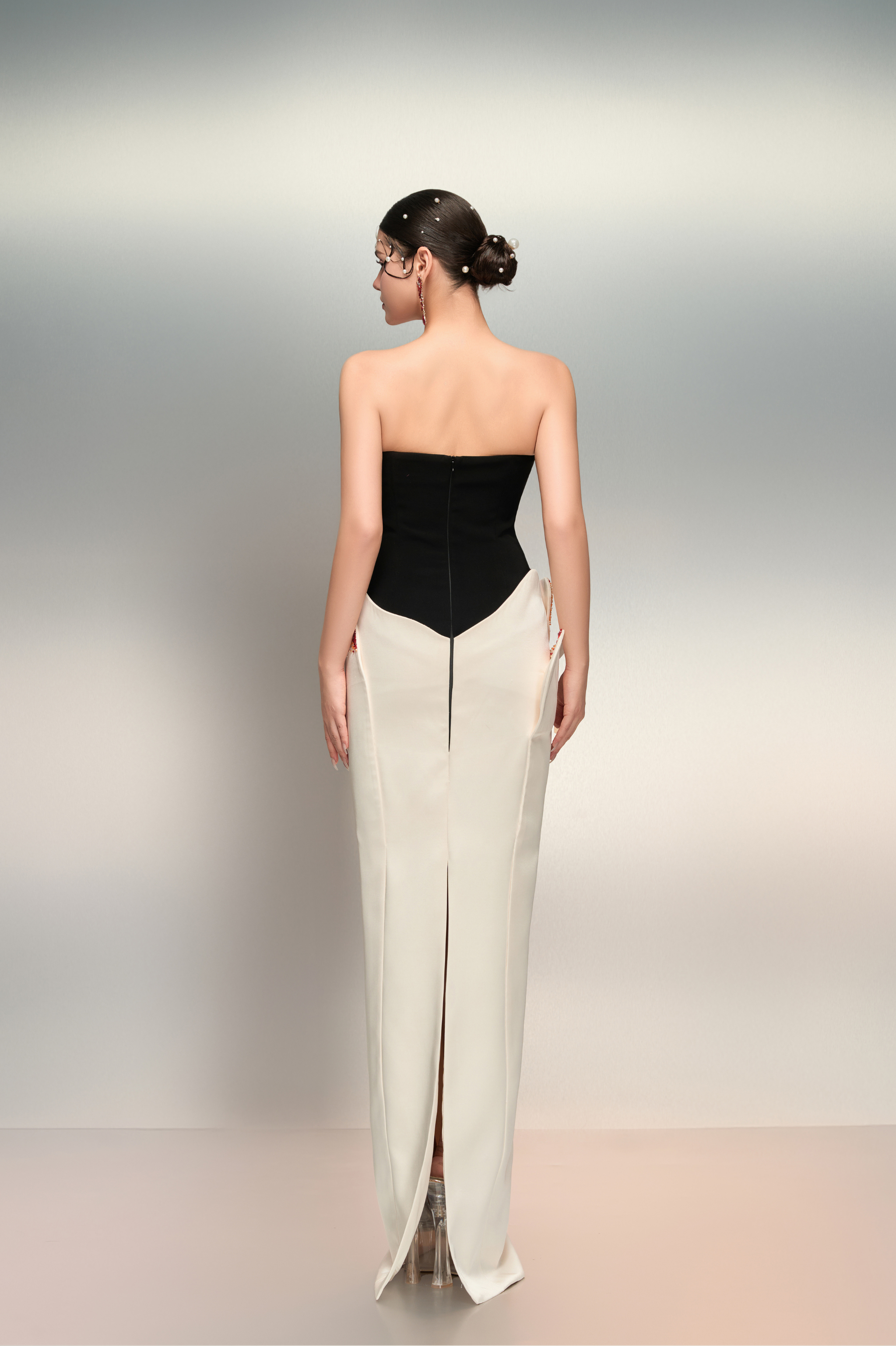 Shamsa crepe and silk taffeta dress