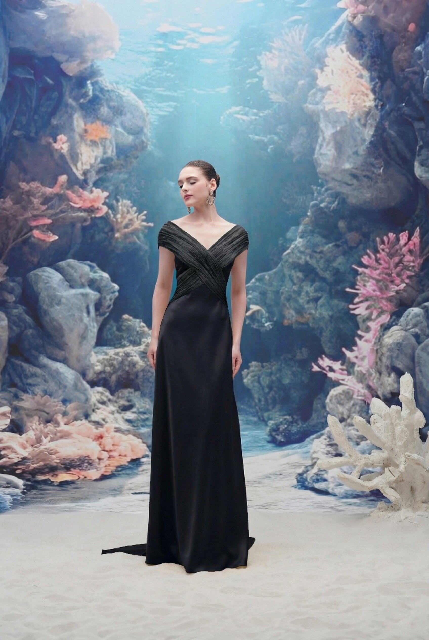 Cordelia Silk Satin & Chiffon Dress