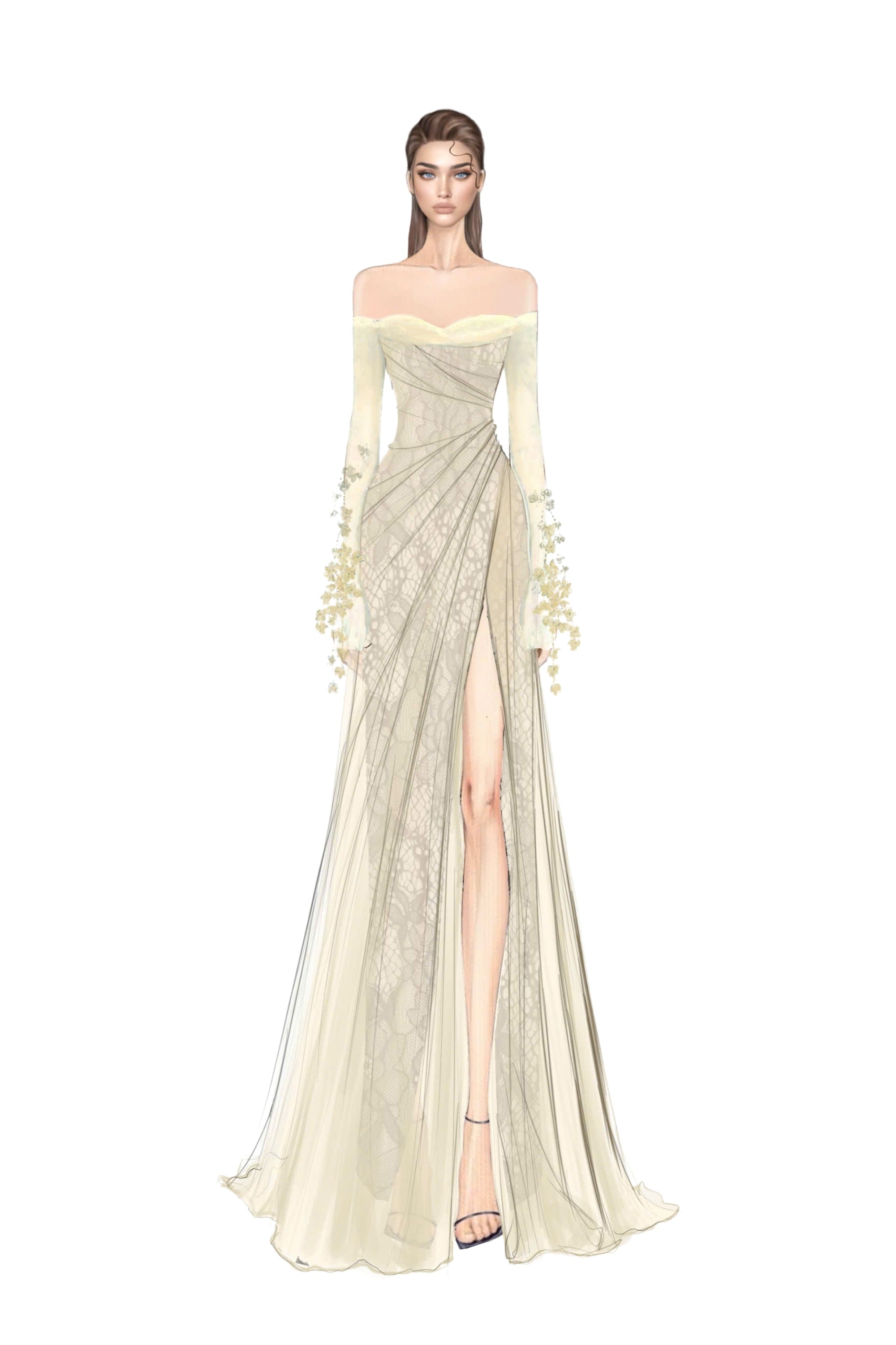 Safi chiffon and lace dress