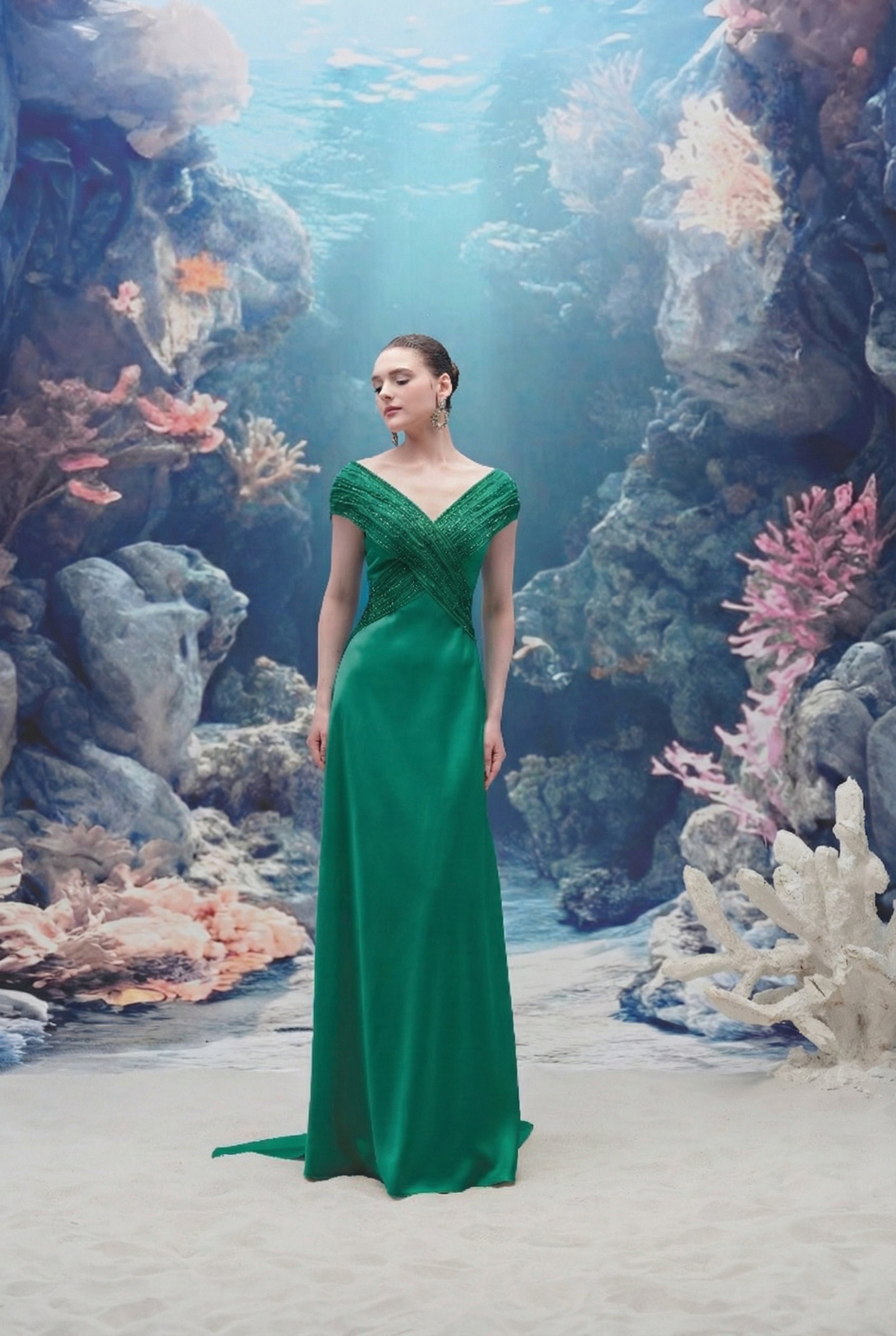 Cordelia Silk Satin & Chiffon Dress