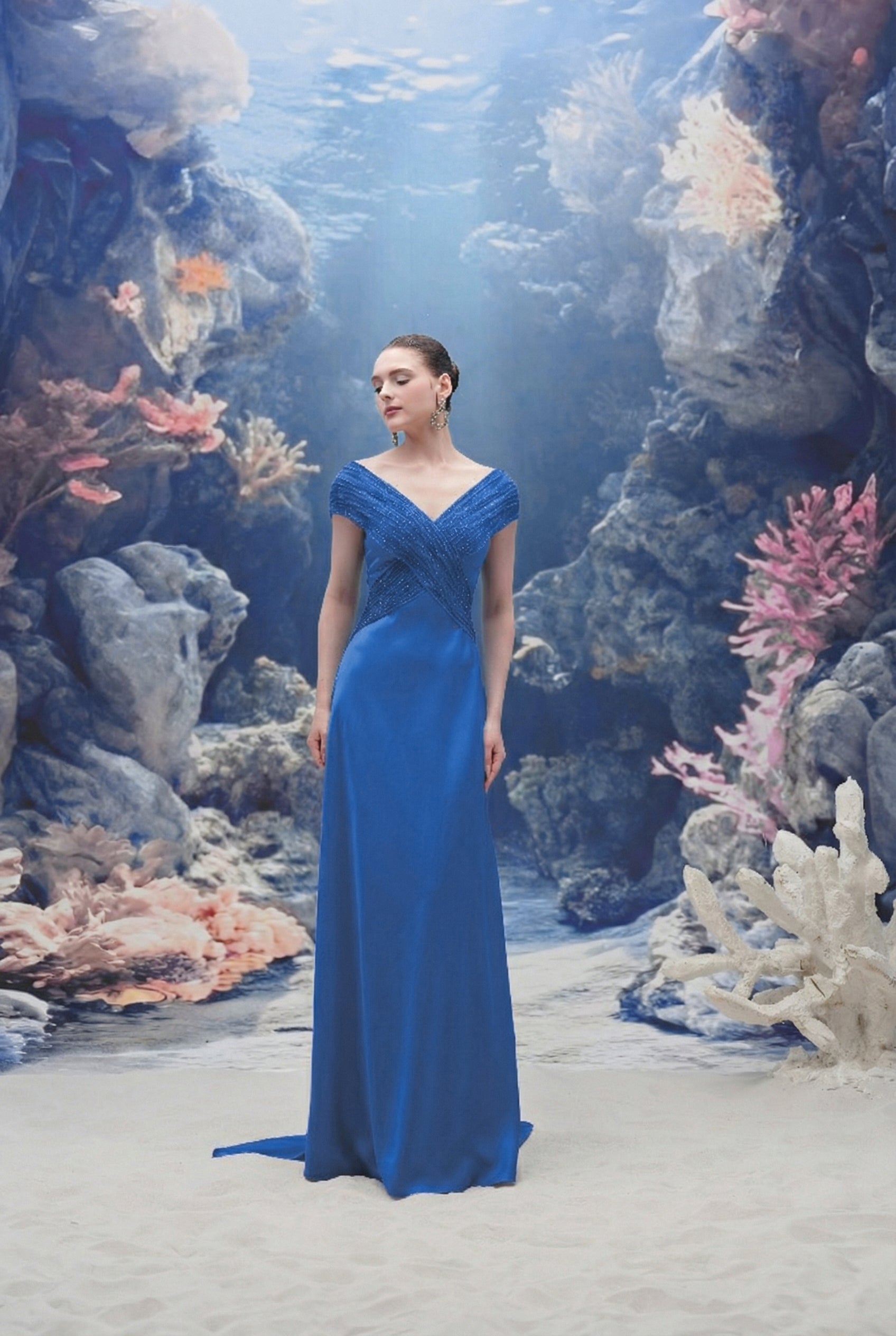 Cordelia Silk Satin & Chiffon Dress