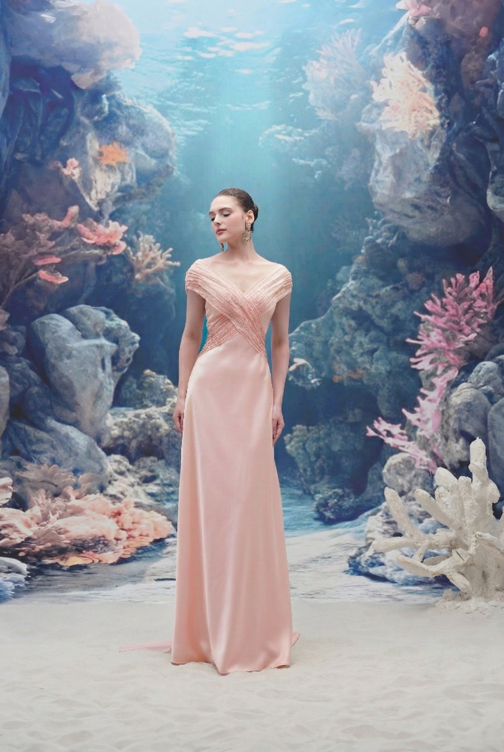 Cordelia Silk Satin & Chiffon Dress