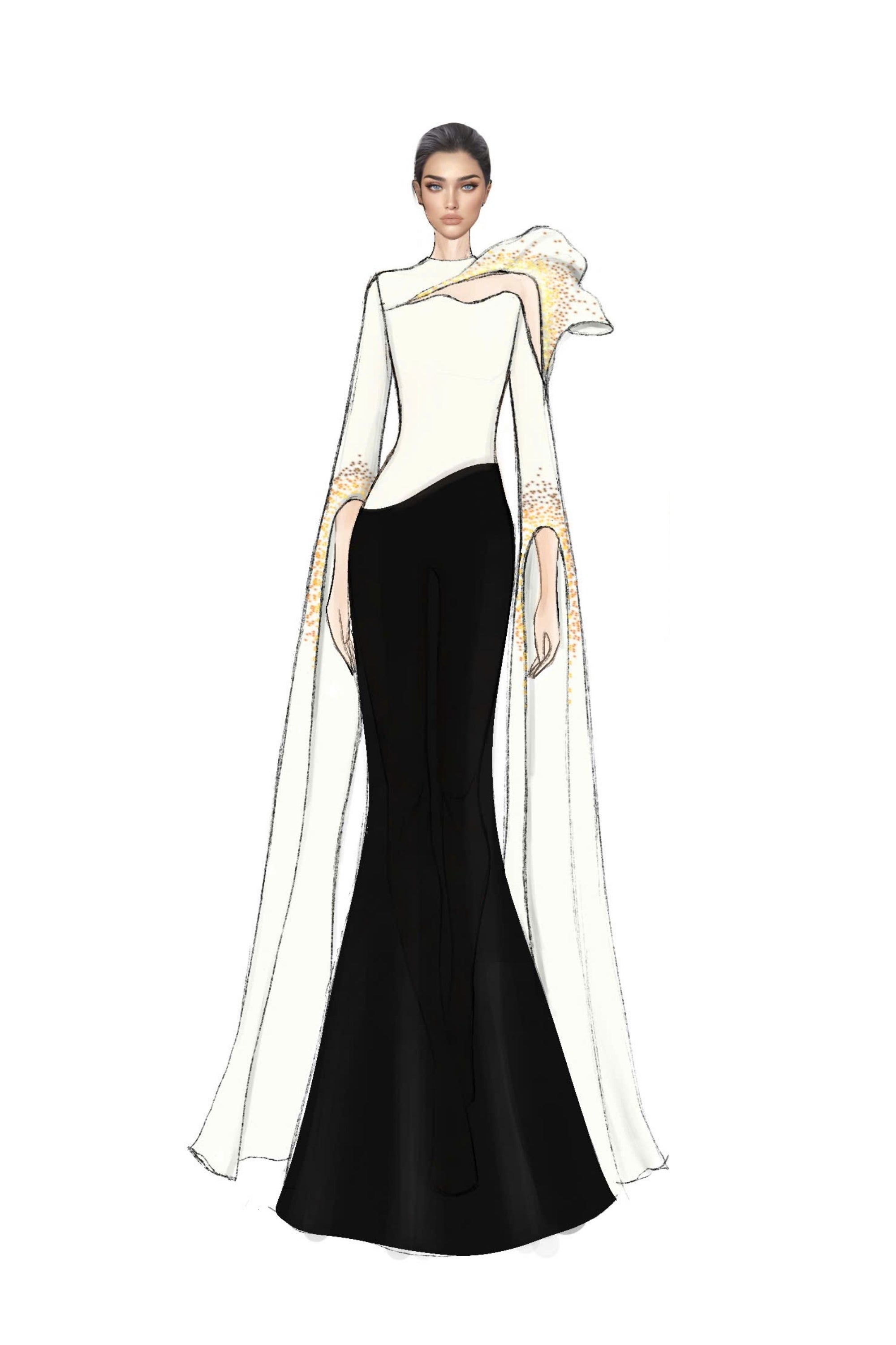 Ghala silk taffeta and crepe dress