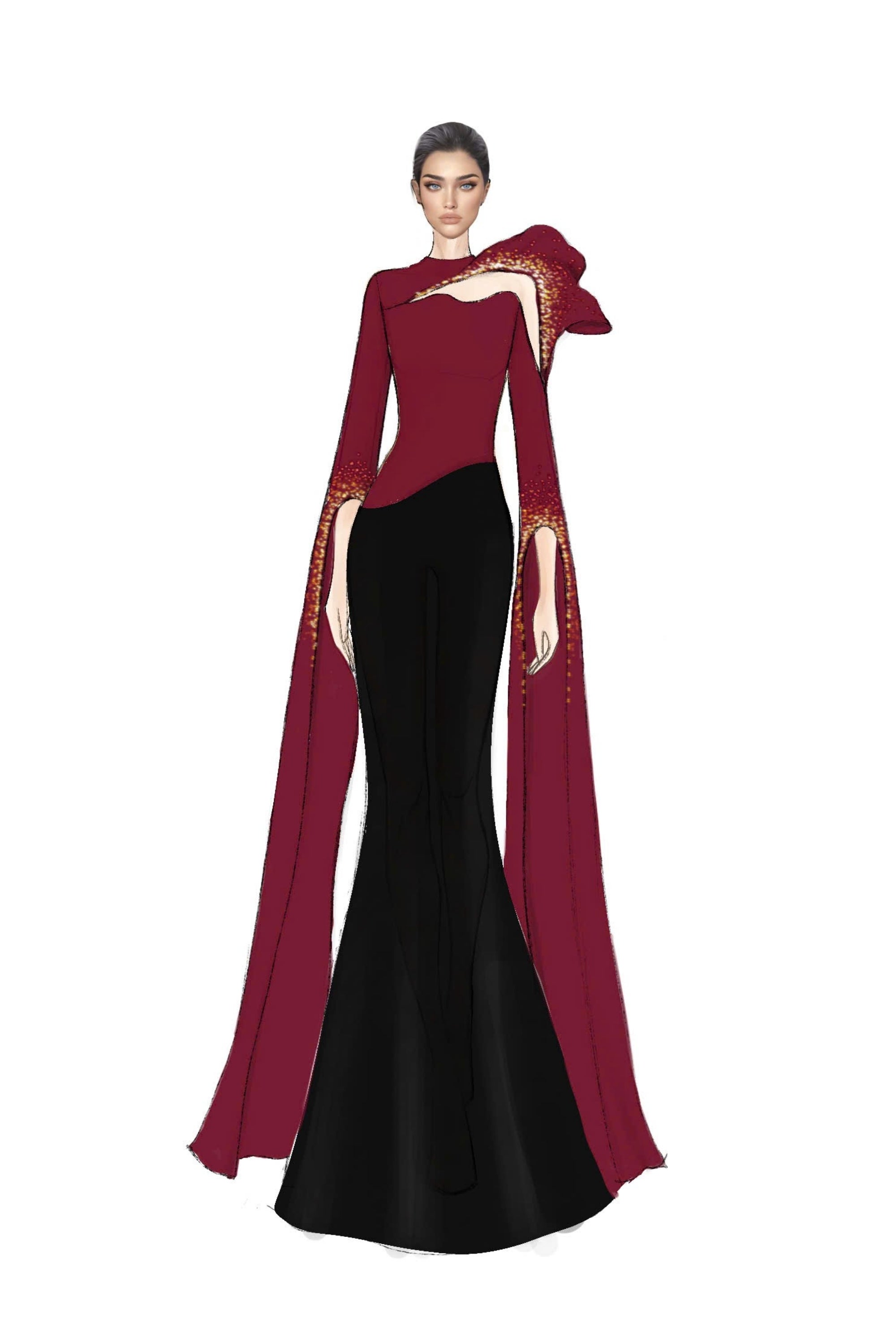 Ghala silk taffeta and crepe dress