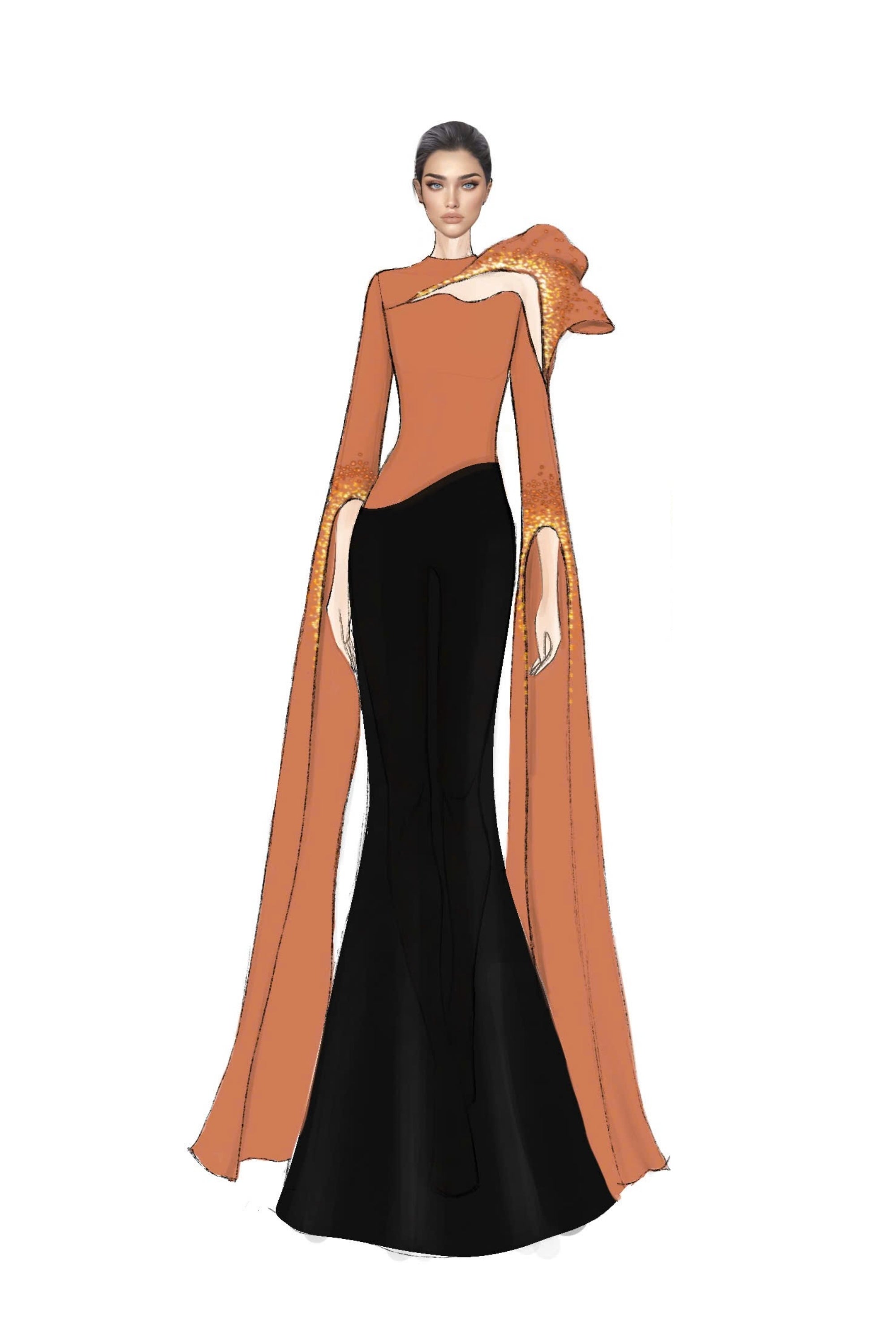 Ghala silk taffeta and crepe dress