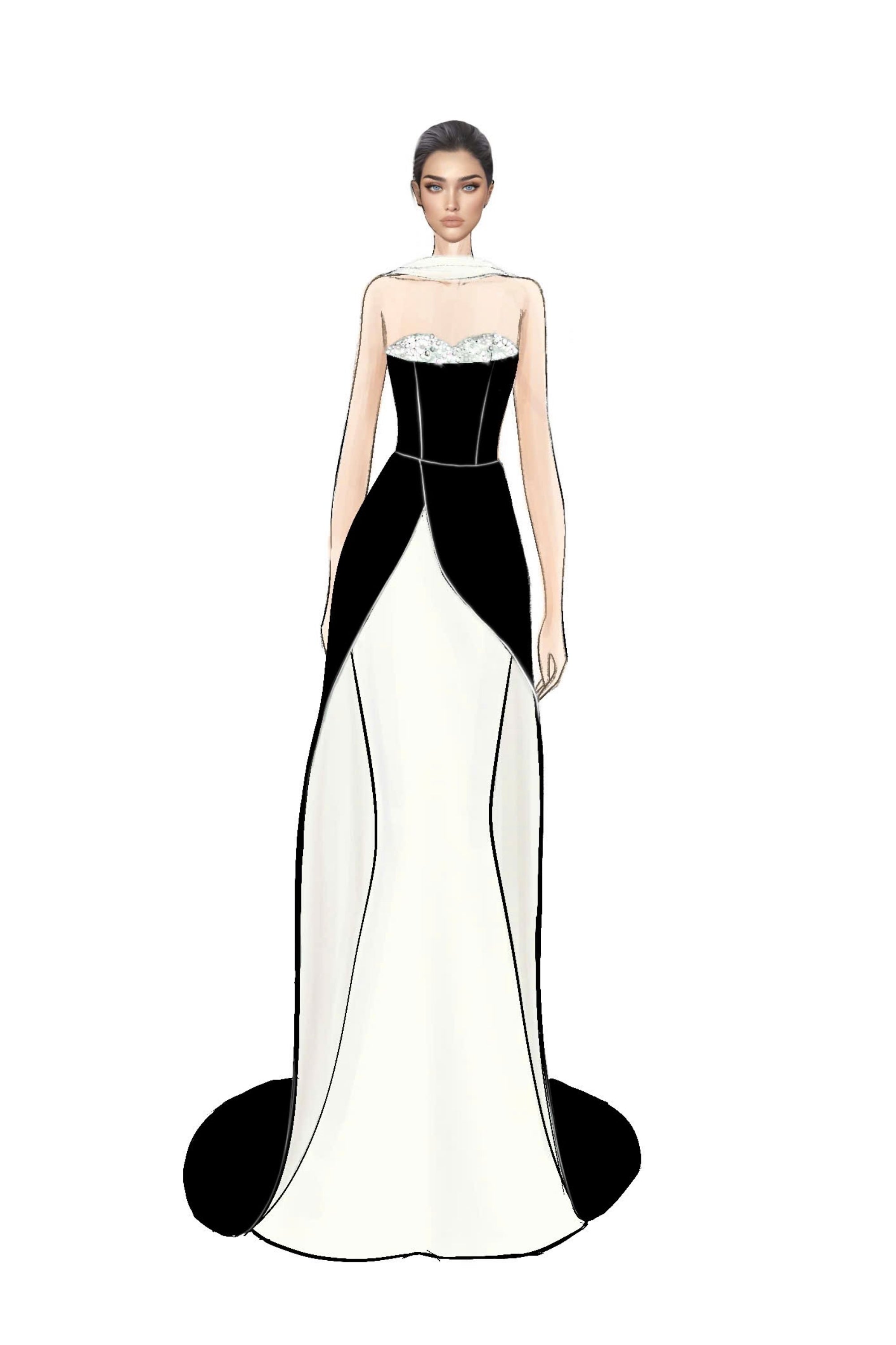 Lulwa crepe and silk taffeta dress