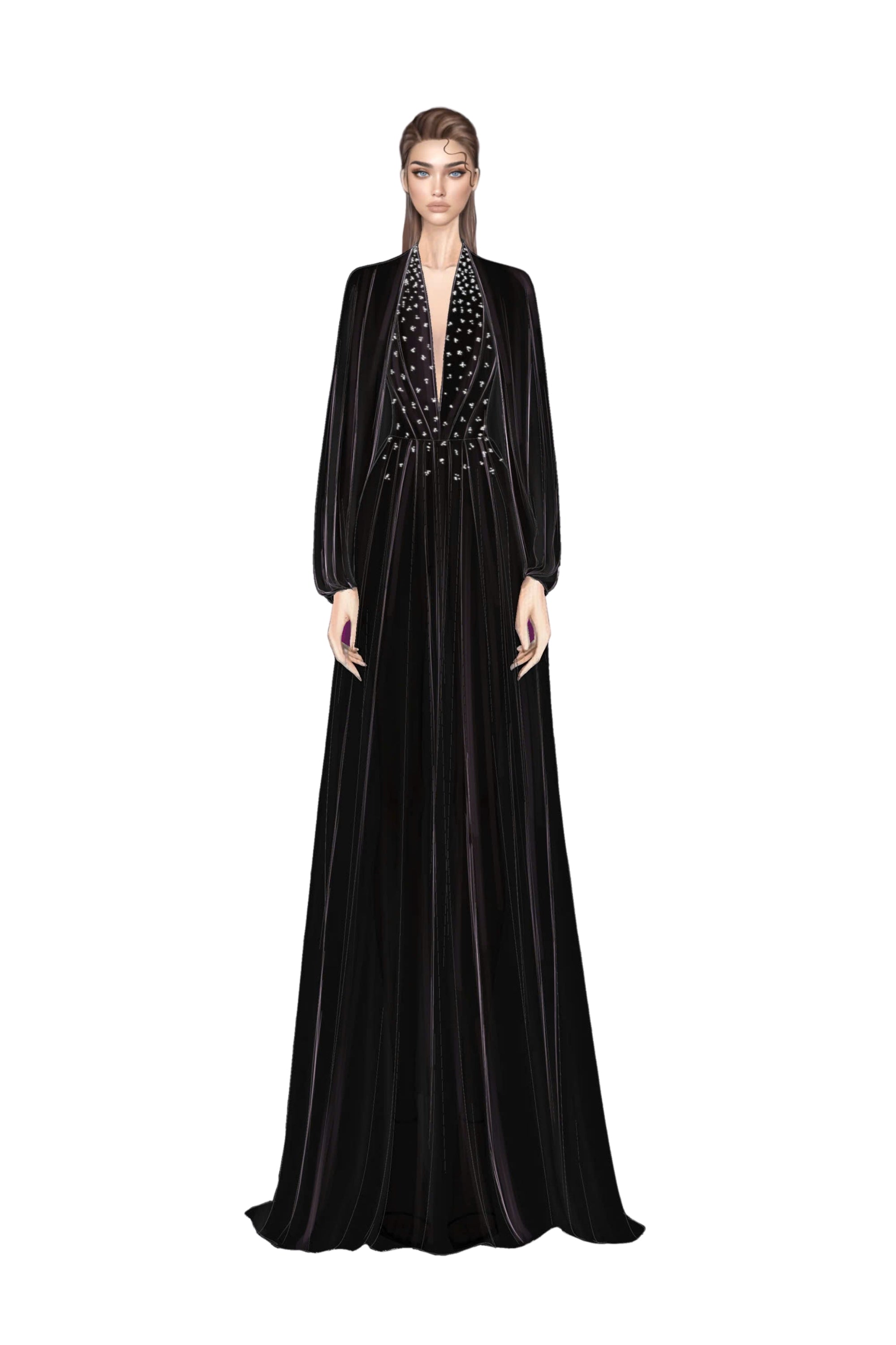 Viola silk satin dress