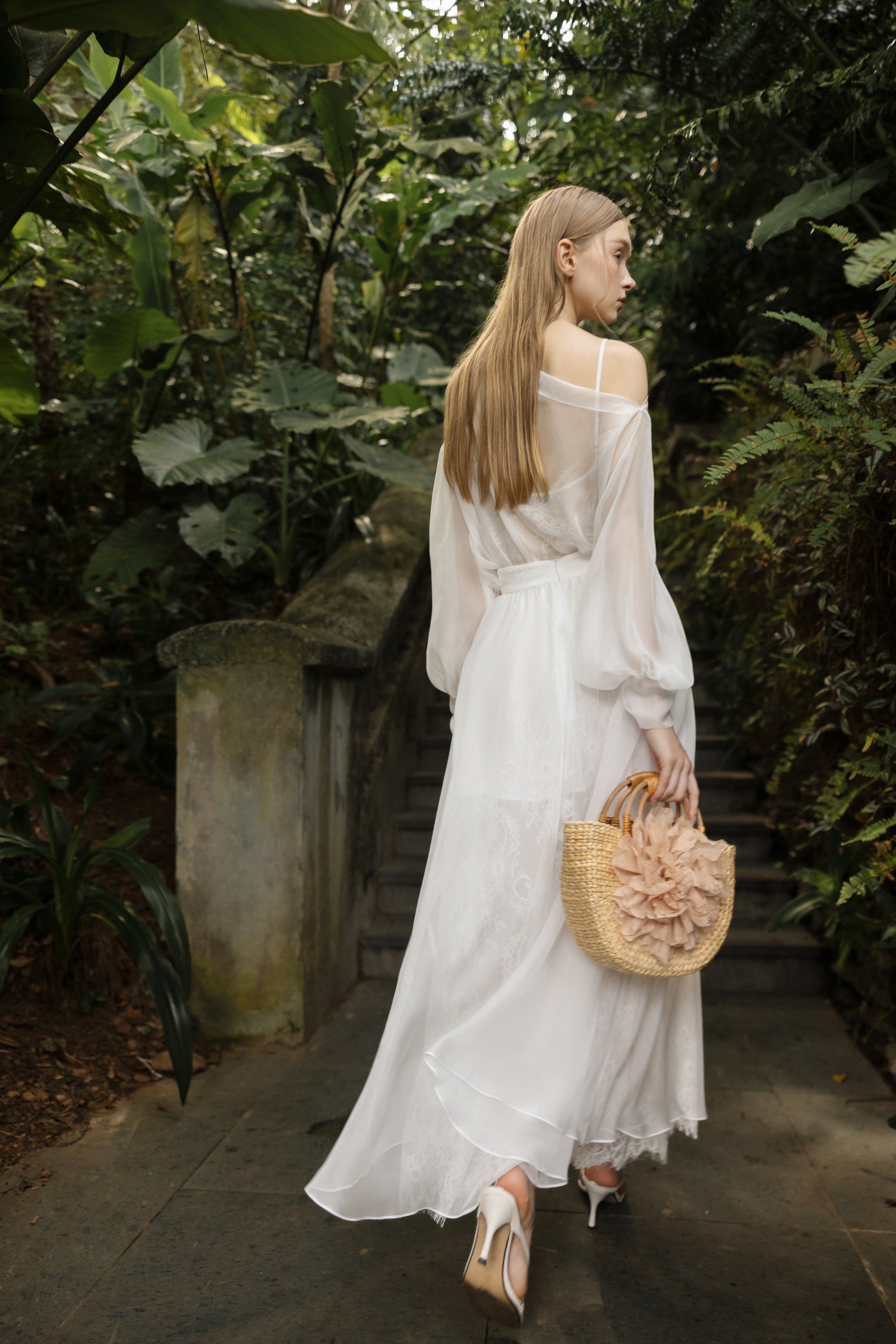 Set Eugenie silk Drop Shoulder Top with skirt