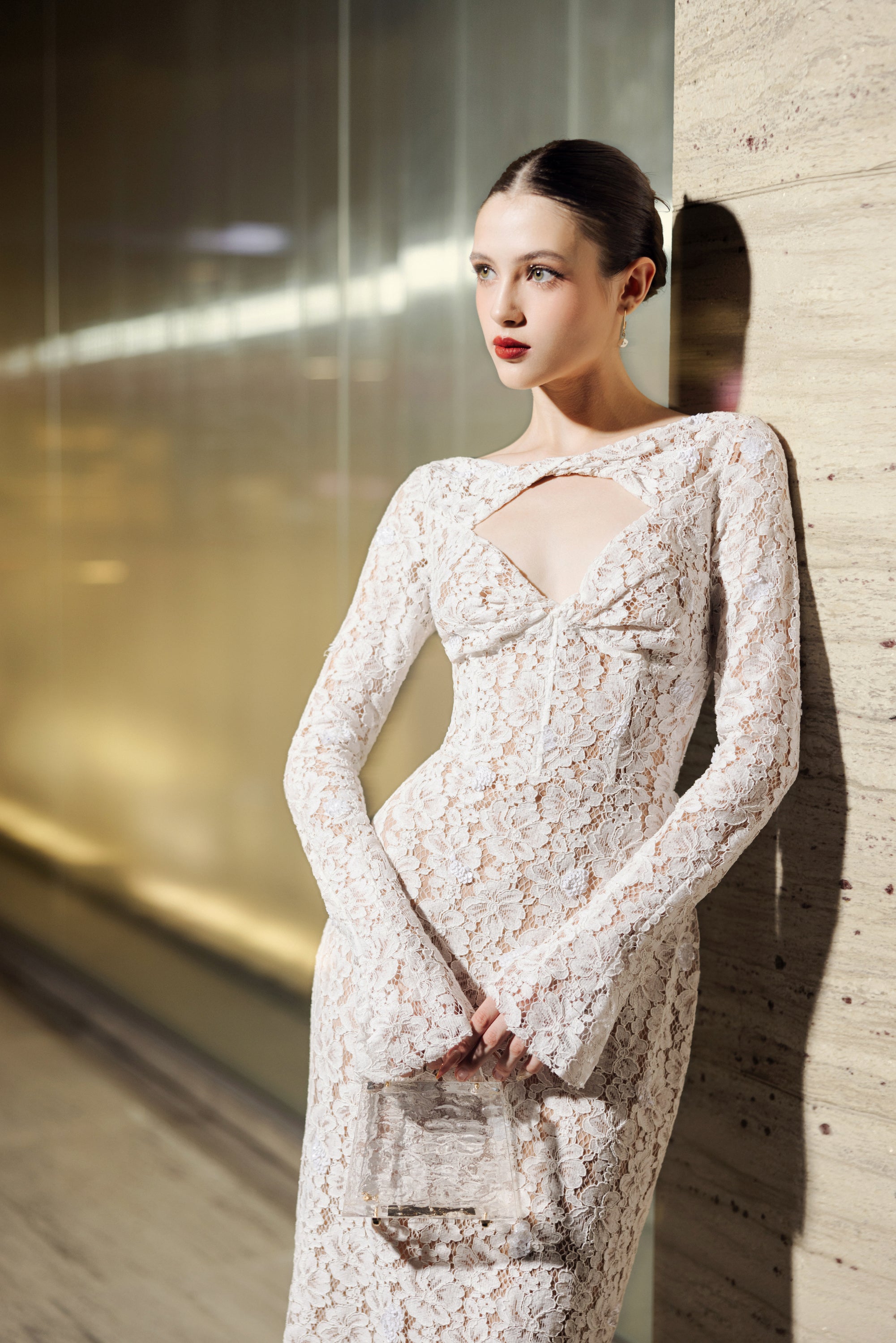 Avery floral lace cut out dress