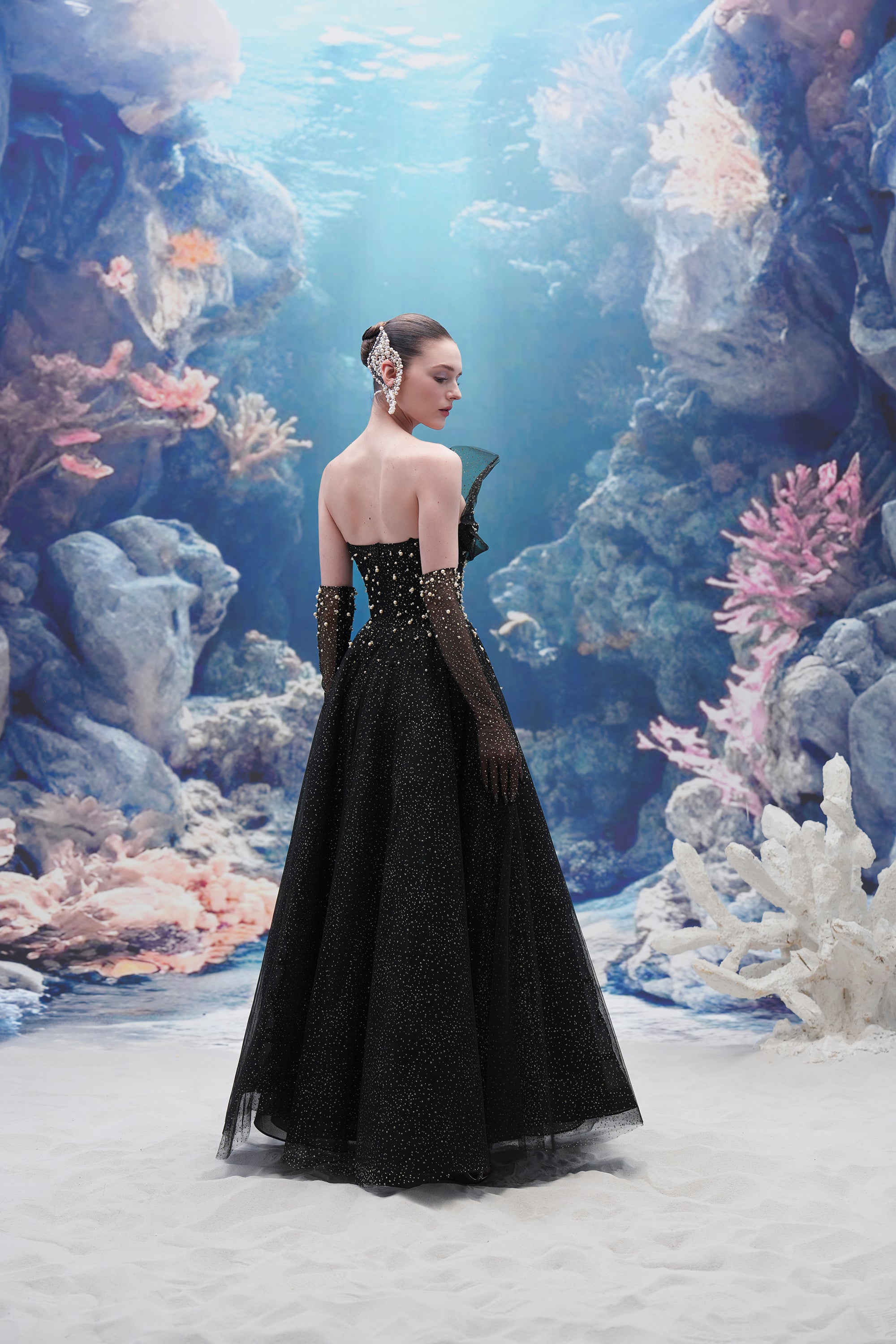 Delmare Glitter Tulle Dress & Lanae Glitter Tulle Gloves