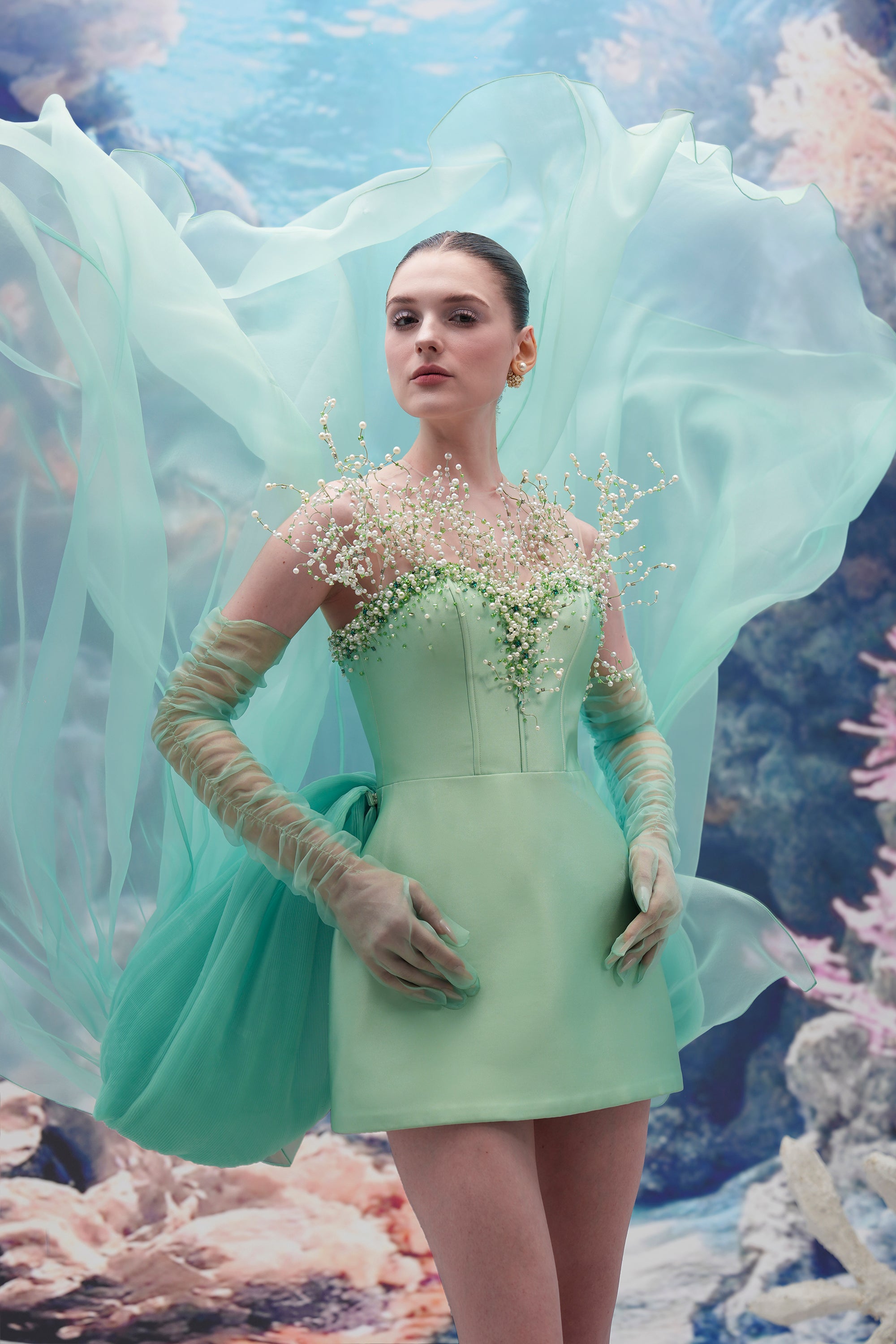 Ondine Queen Taffeta & Organza Dress