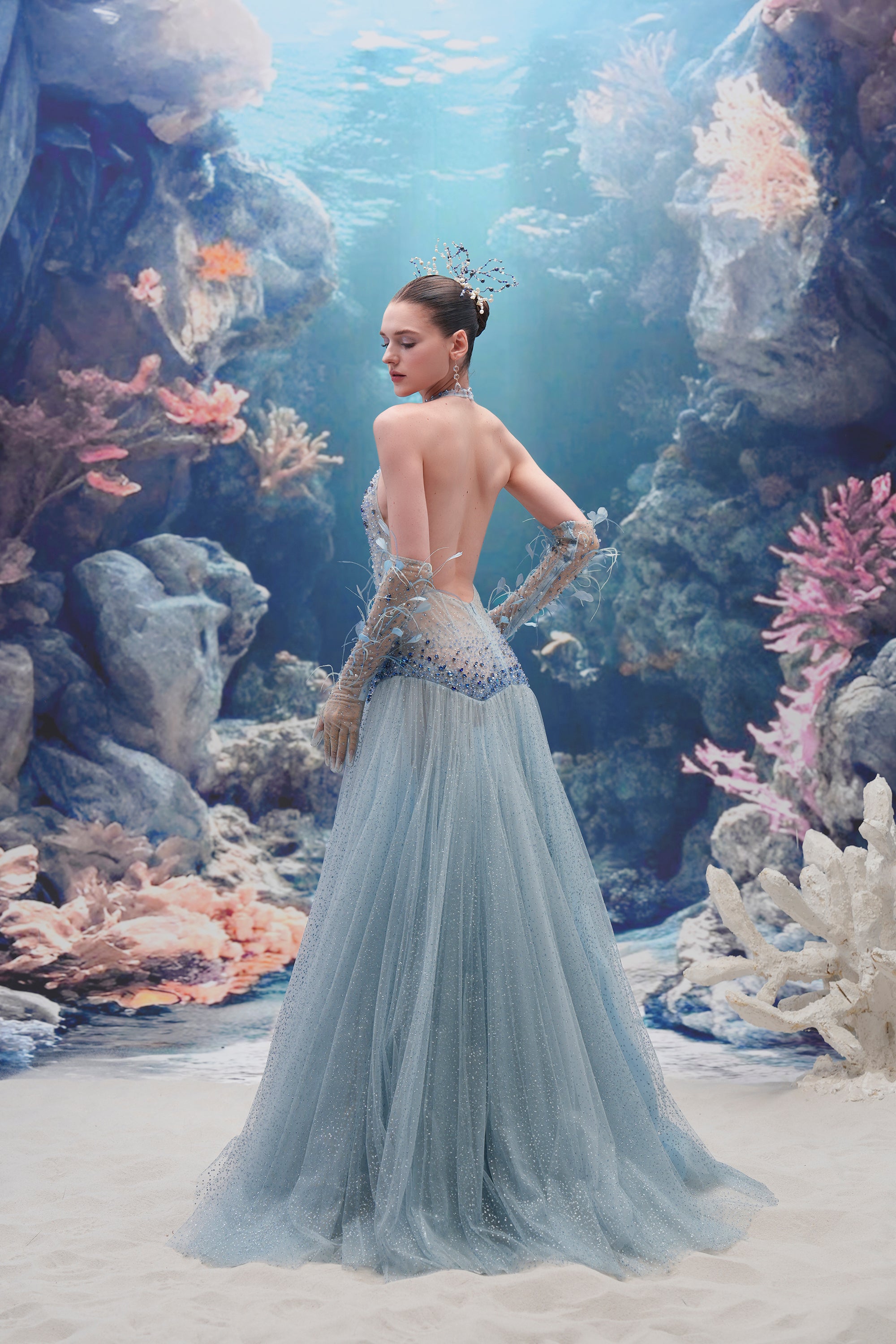 Muriel Glitter Tulle Dress & Corisande Glitter Tulle Gloves