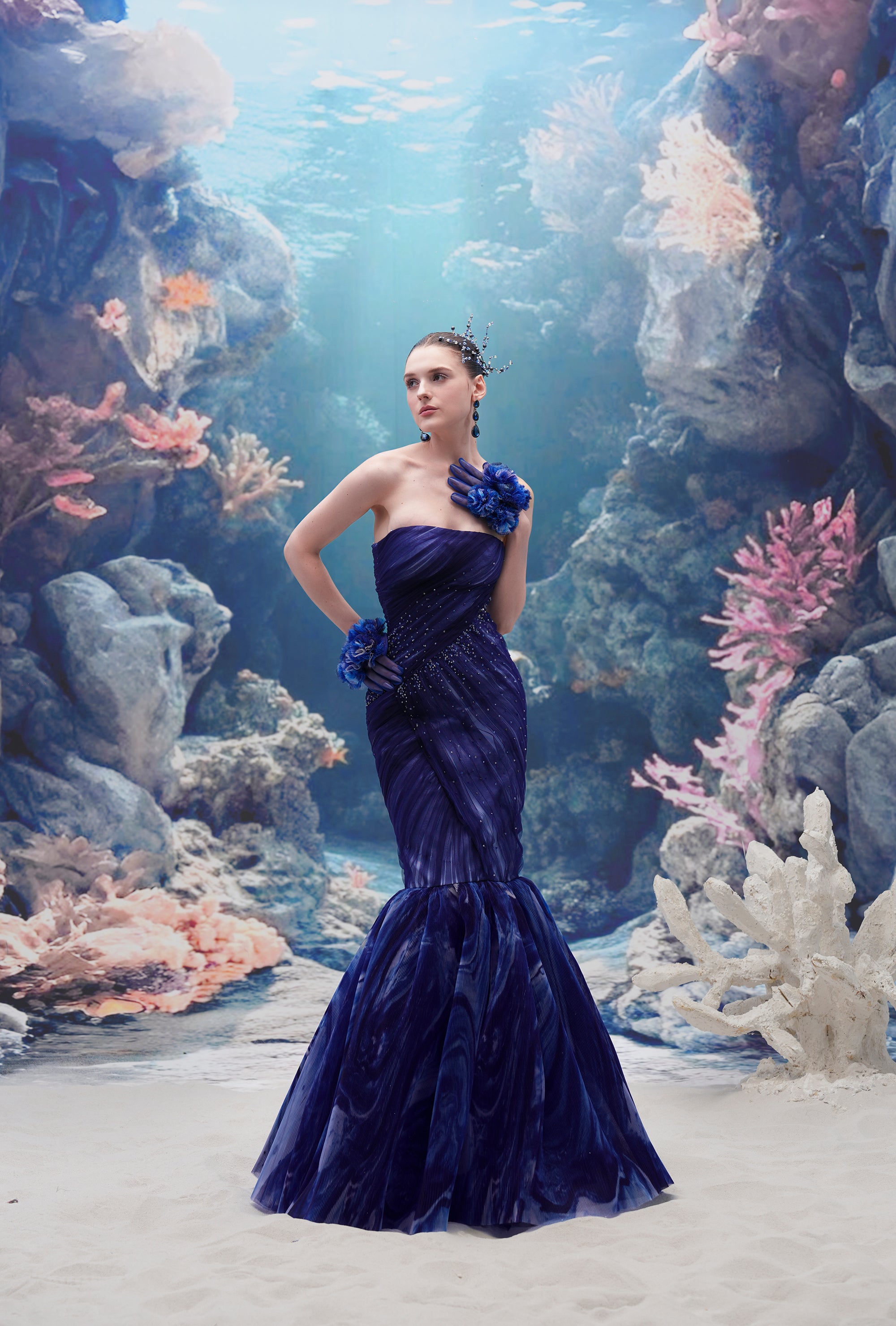 Coralia Tulle & Organza Dress And Ophelia Tulle & Organza Gloves