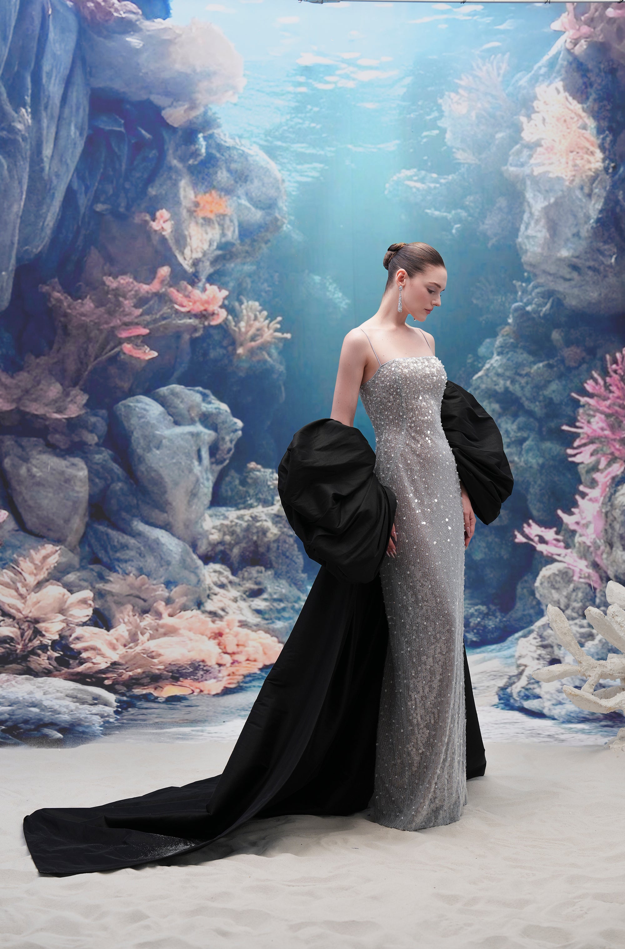 Moirae Sequin Dress & Marisol Taffeta Cape