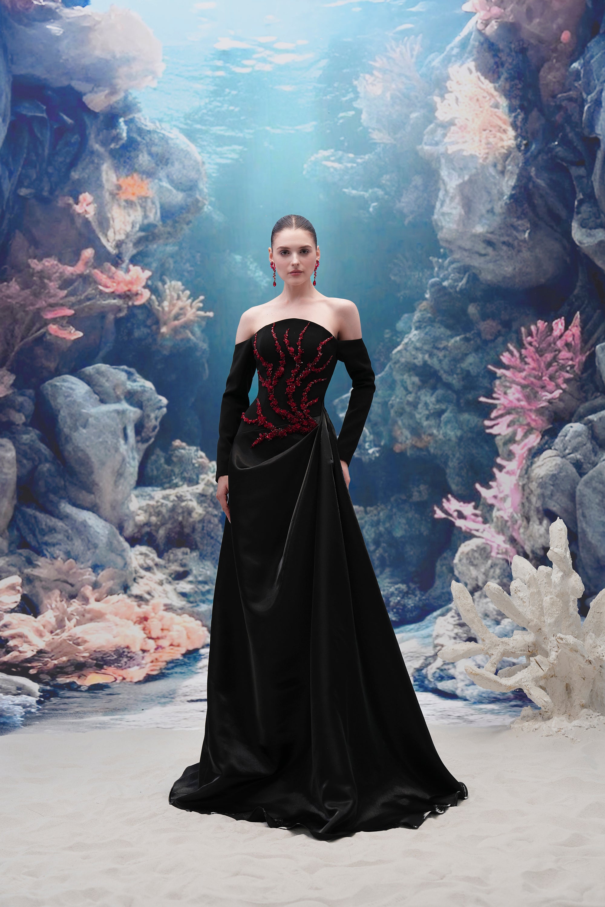 Sephira Crepe & Water Silk Taffeta Dress