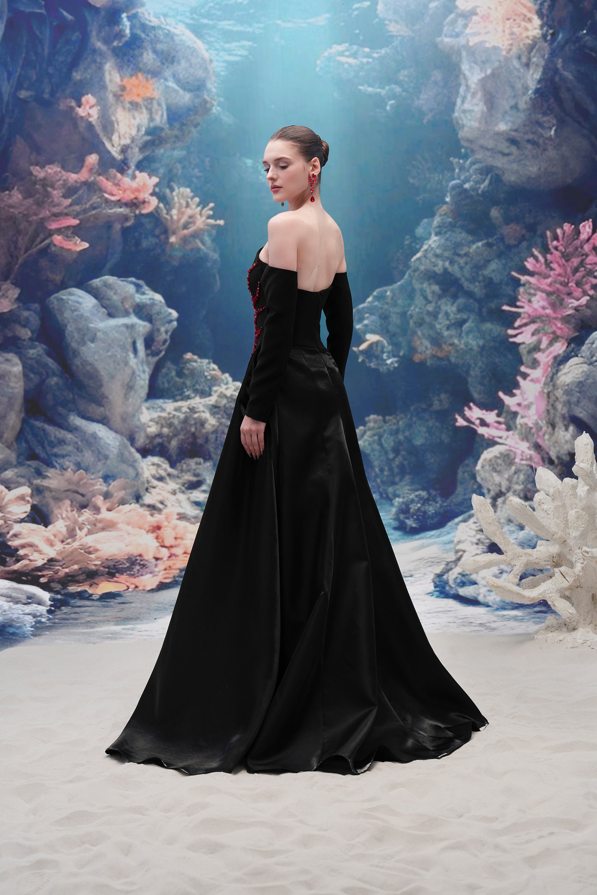 Sephira Crepe & Water Silk Taffeta Dress