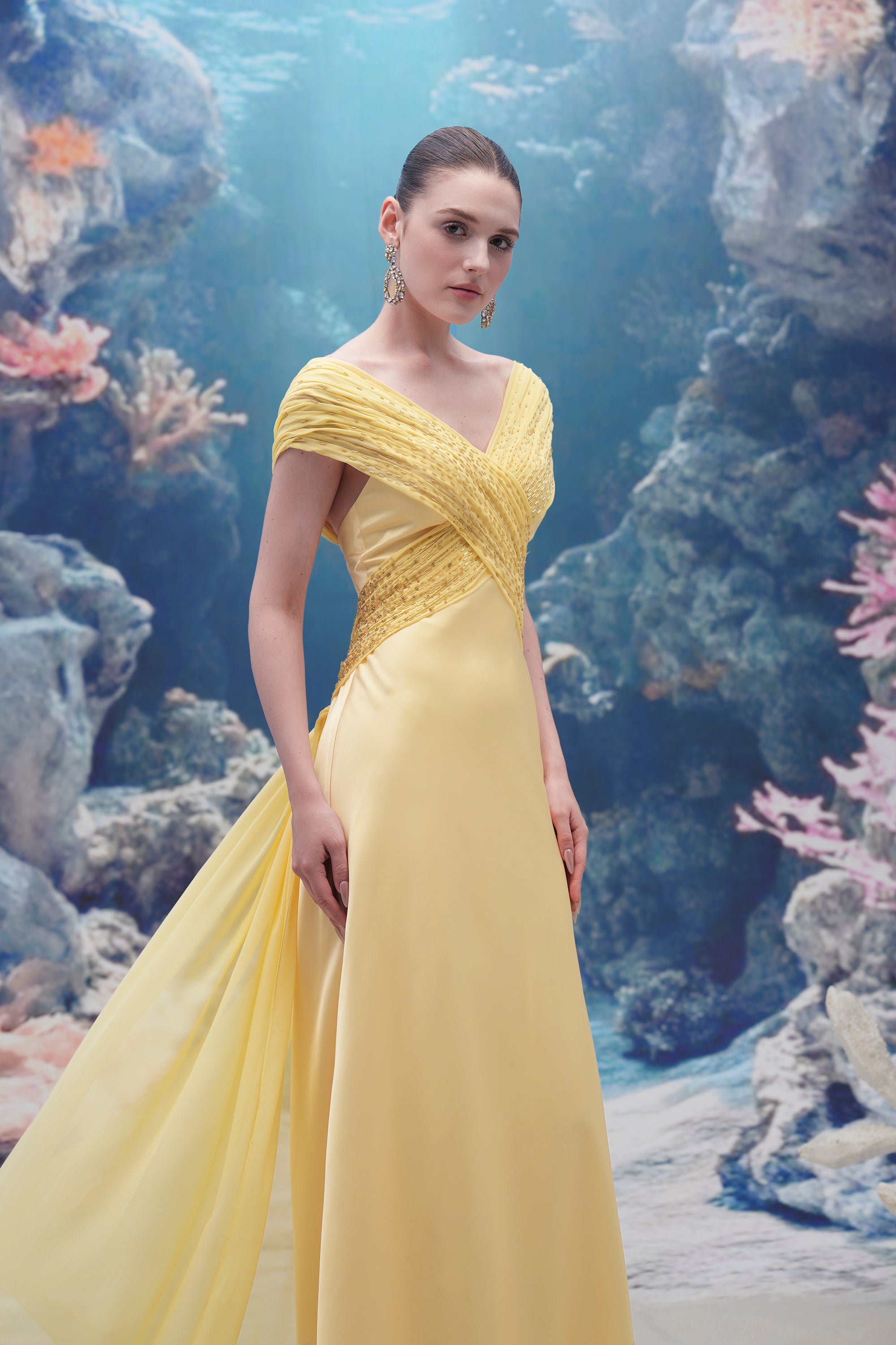 Cordelia Silk Satin & Chiffon Dress