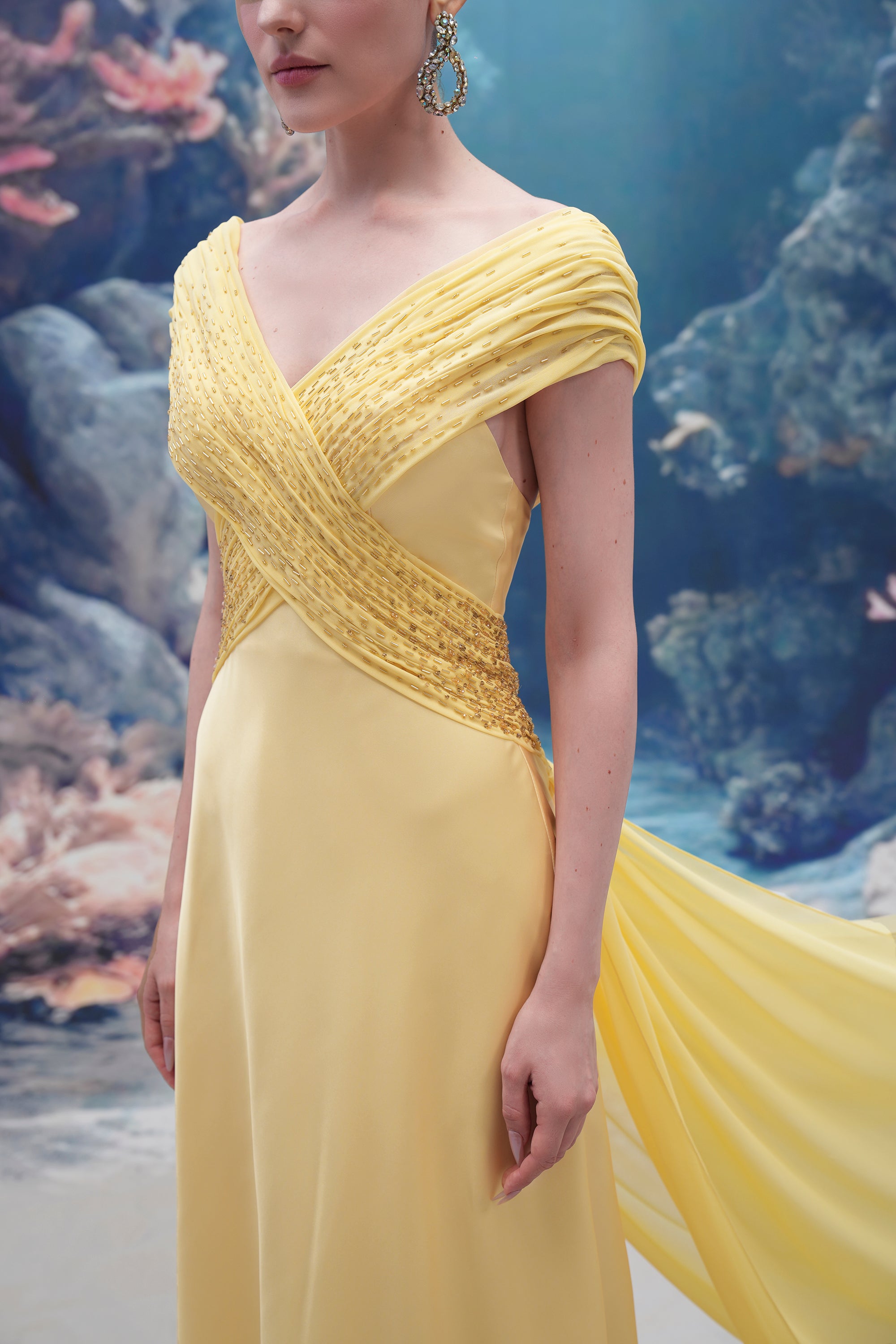Cordelia Silk Satin & Chiffon Dress