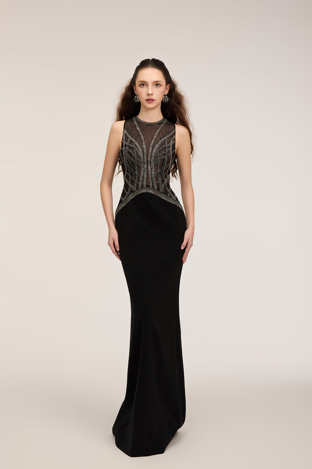 Yara Crepe & Tulle dress  and Anaya Crepe Cape