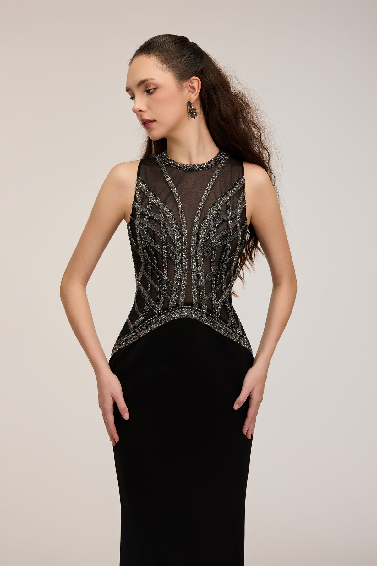 Yara Crepe & Tulle dress  and Anaya Crepe Cape