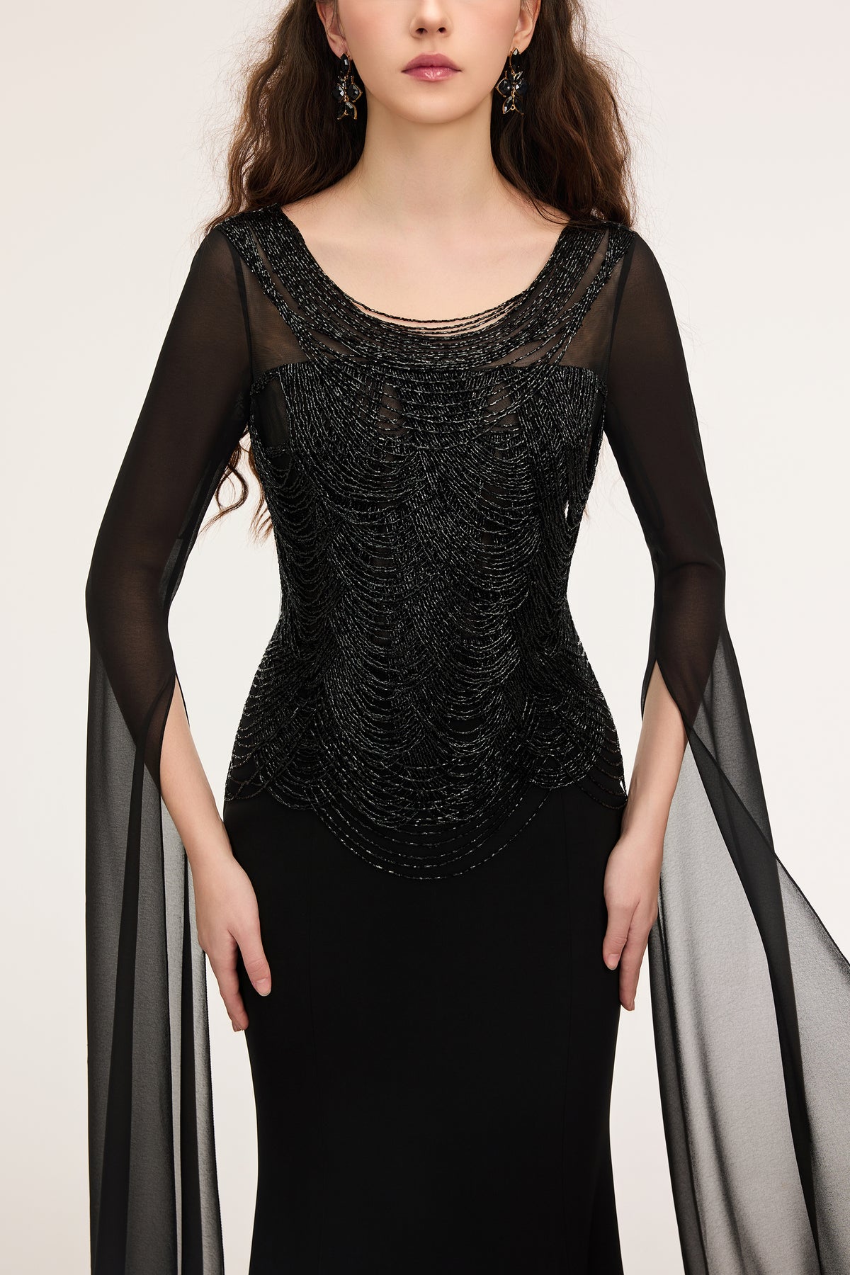 Safiya crepe & Chiffon dress
