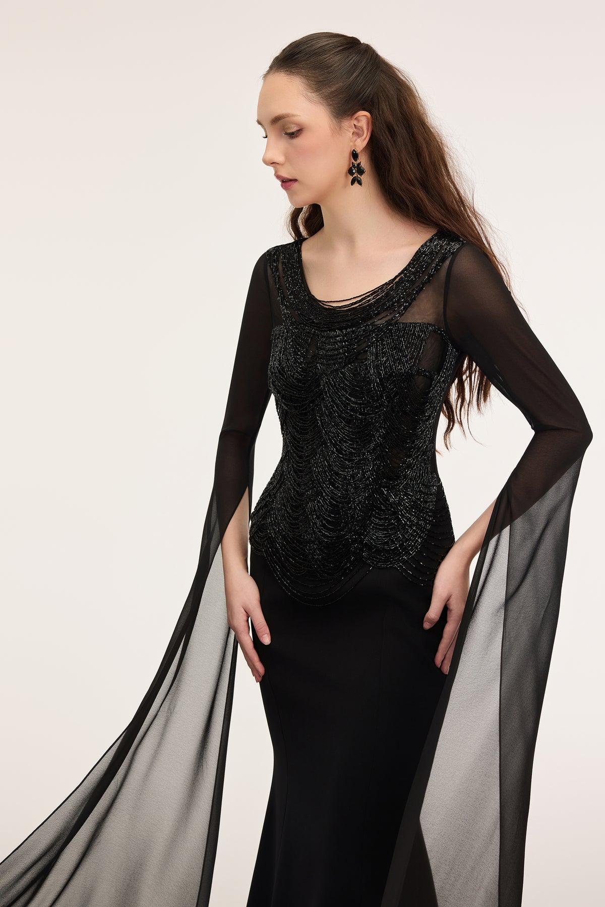 Safiya crepe & Chiffon dress