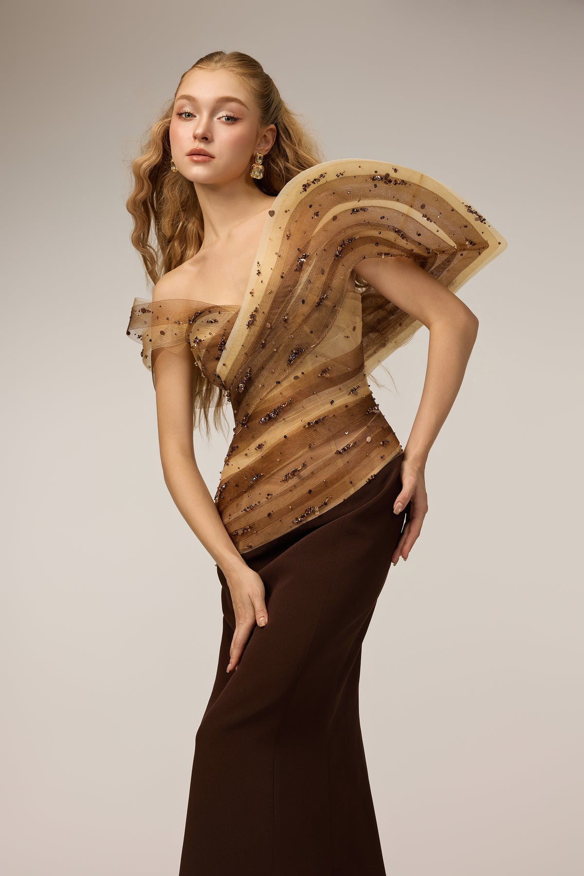 Vespera Tulle & Royal Silk dress