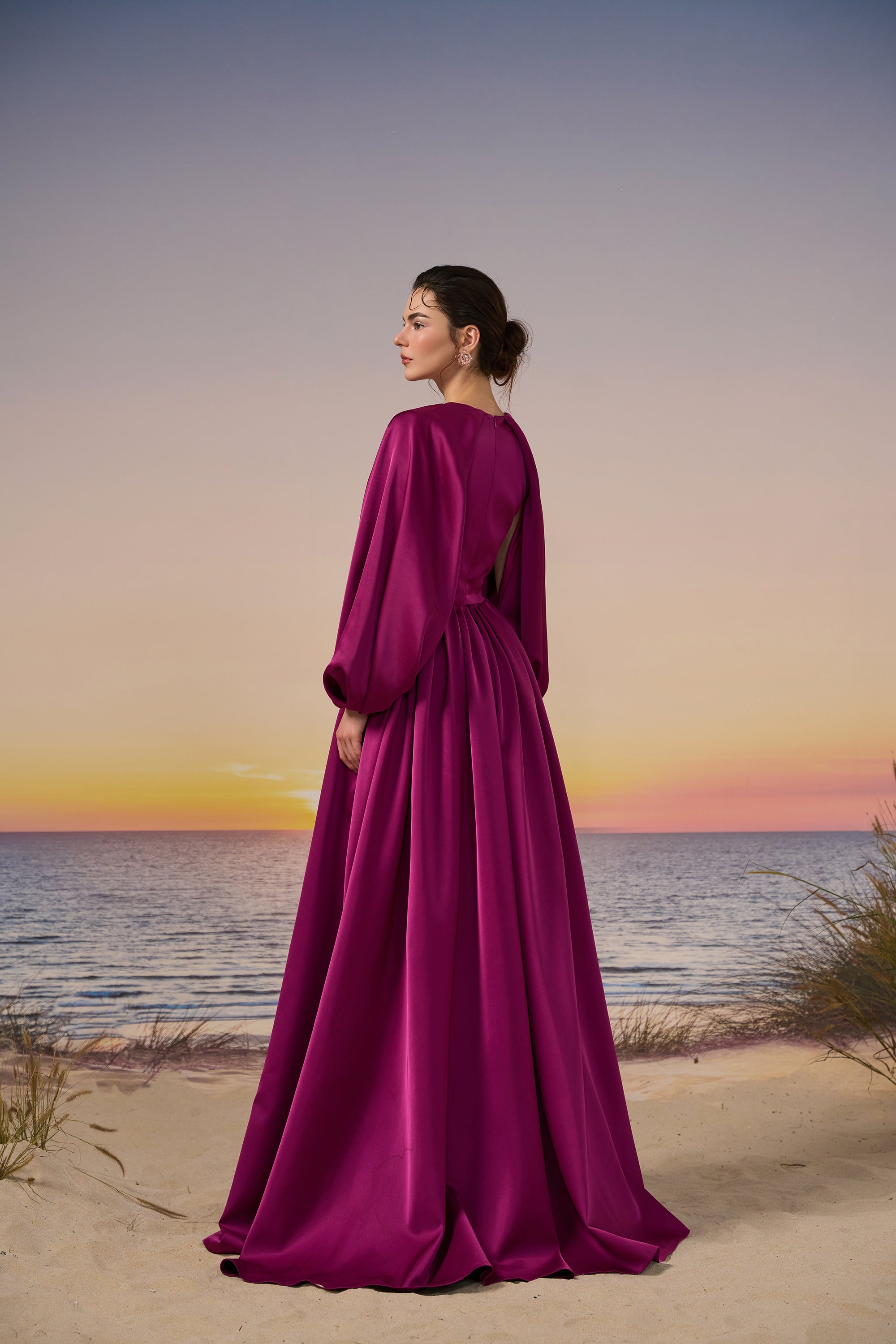 Viola silk satin dress