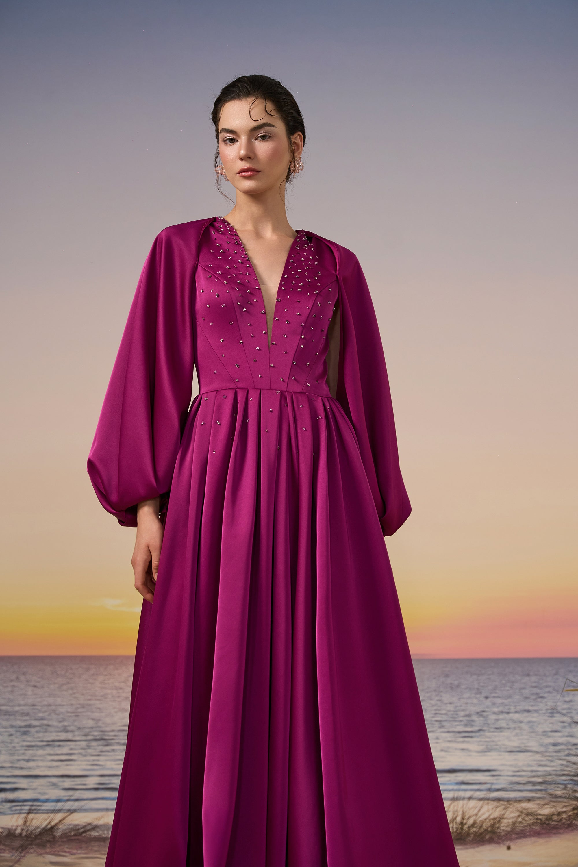 Viola silk satin dress