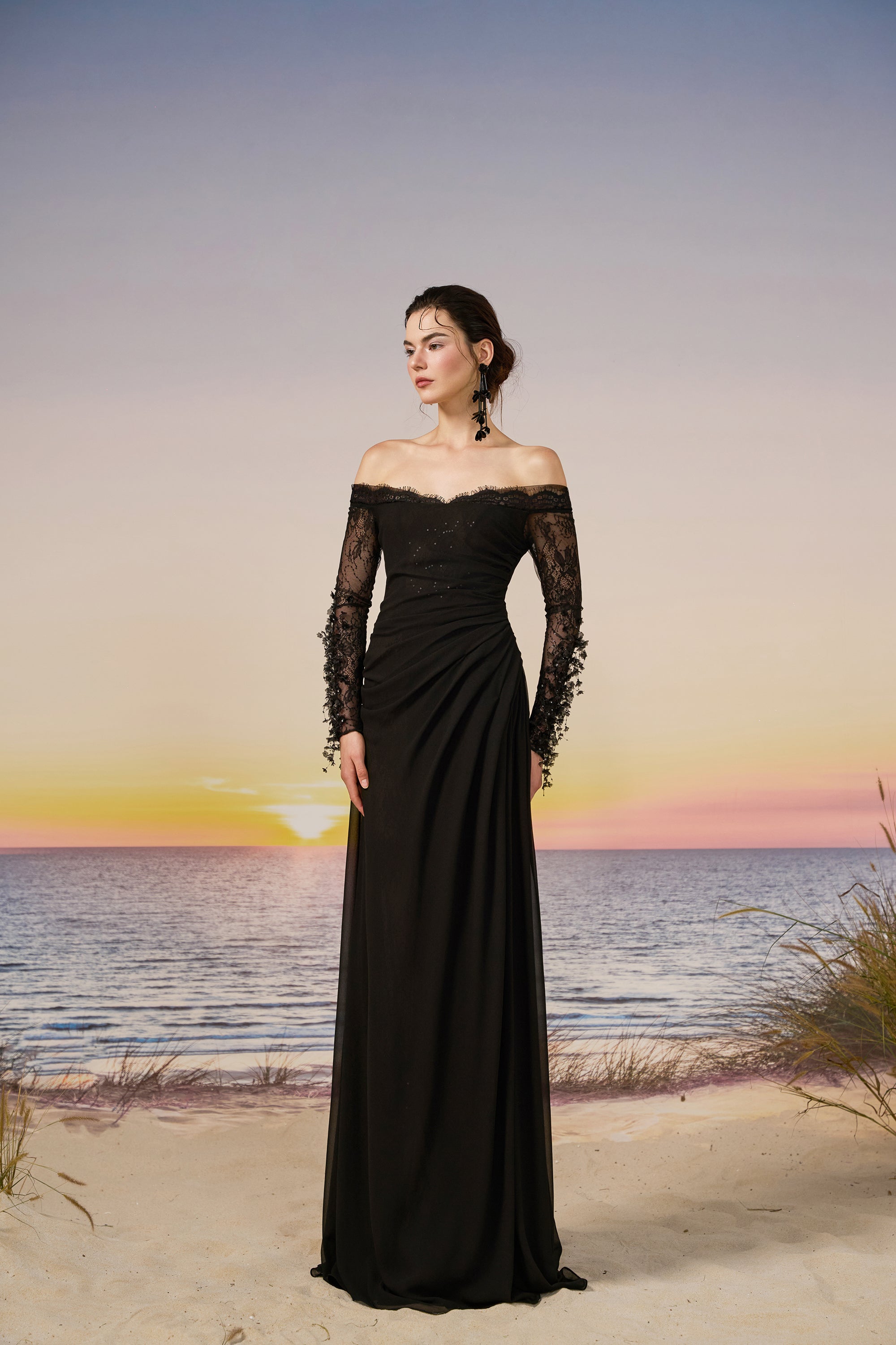 Safi chiffon and lace dress