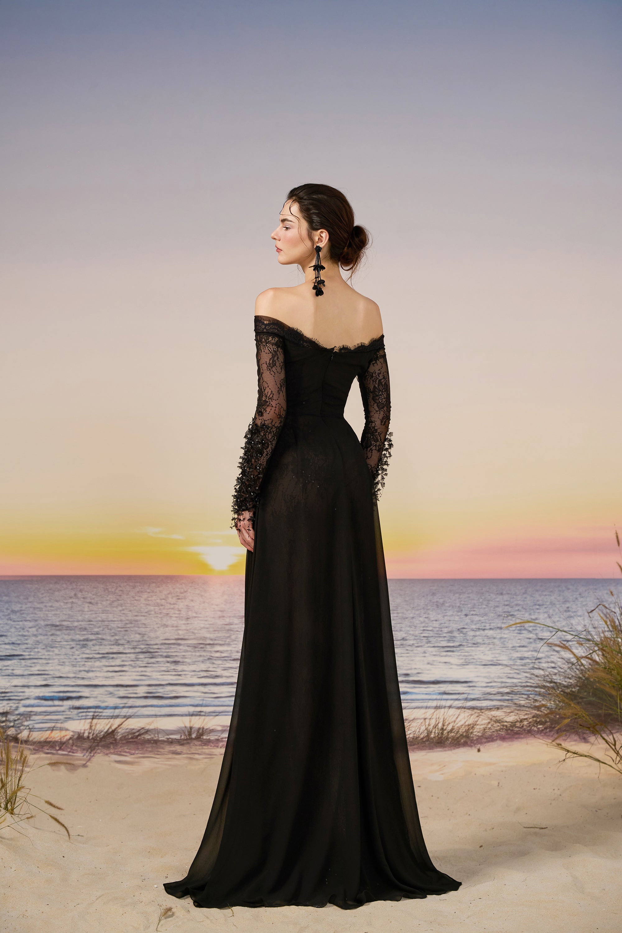 Safi chiffon and lace dress