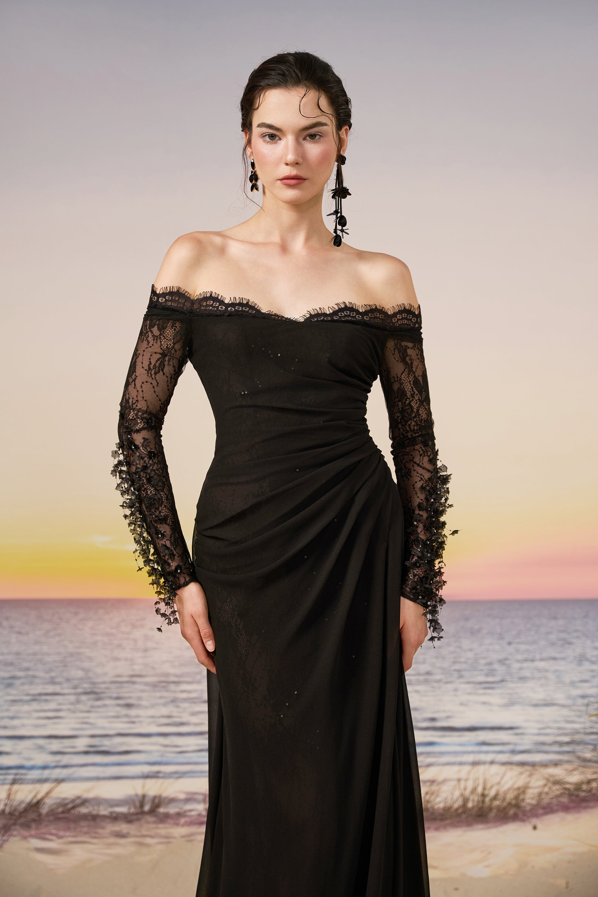 Safi chiffon and lace dress