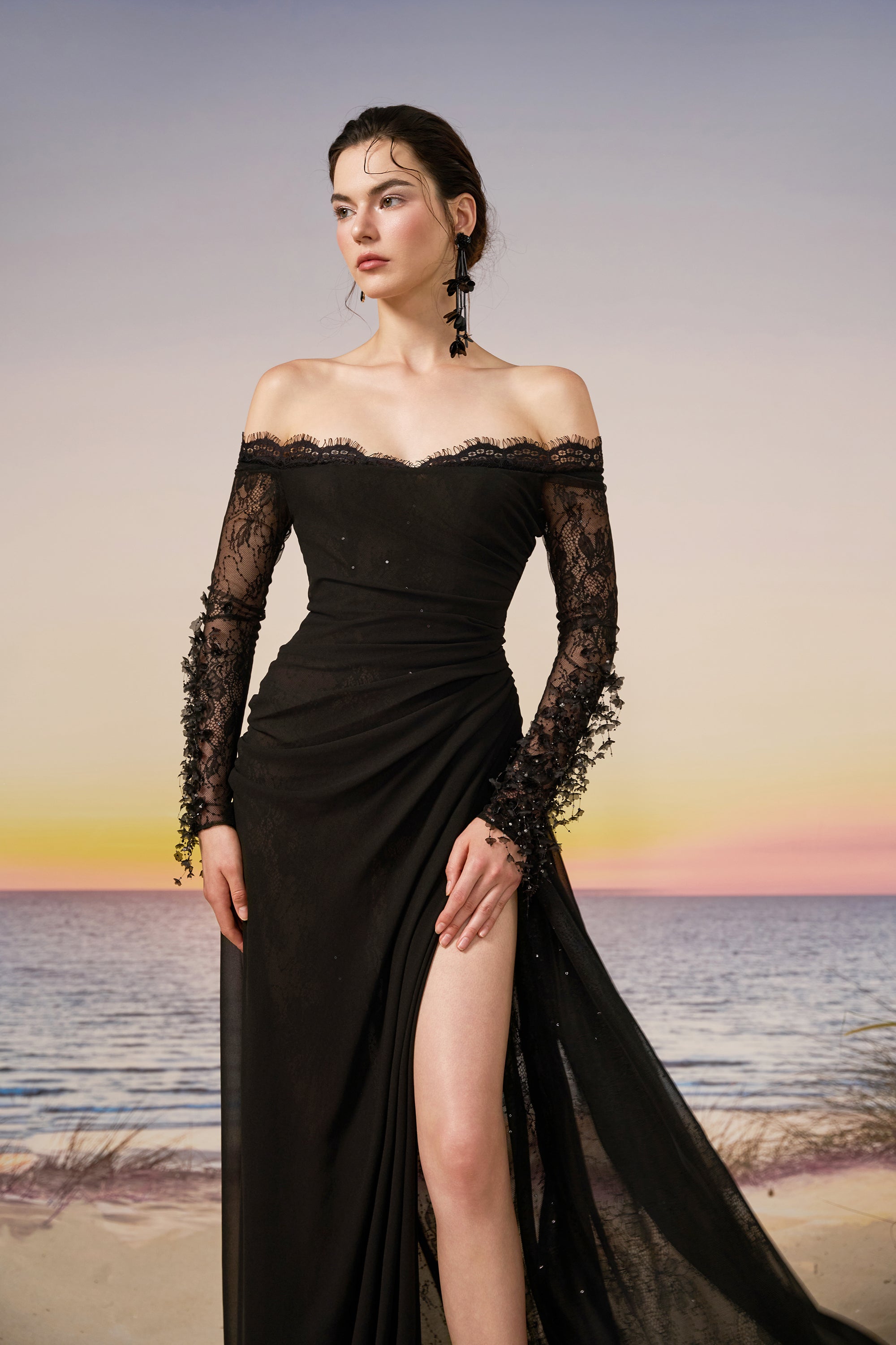 Safi chiffon and lace dress