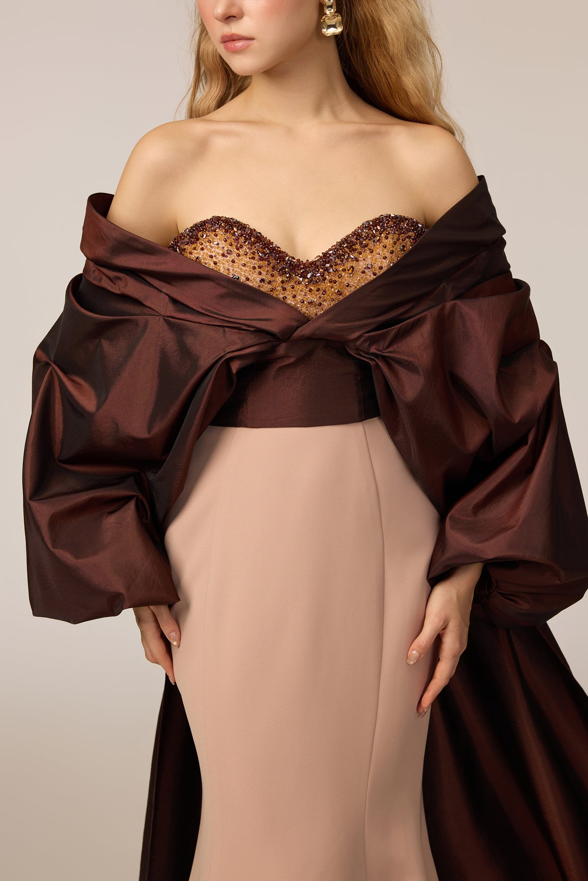 Halina Crepe & Taffeta dress
