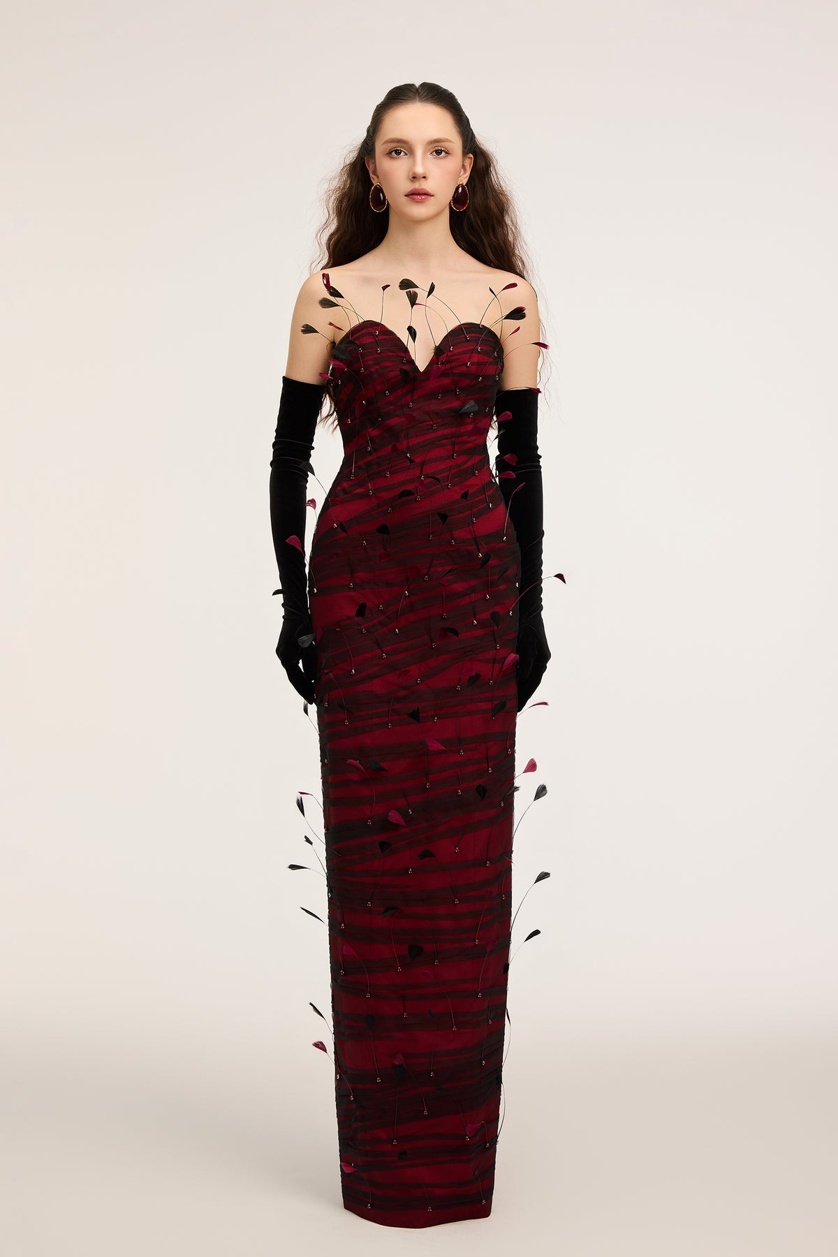 Maribel Silk & Tulle dress and Velvet Gloves