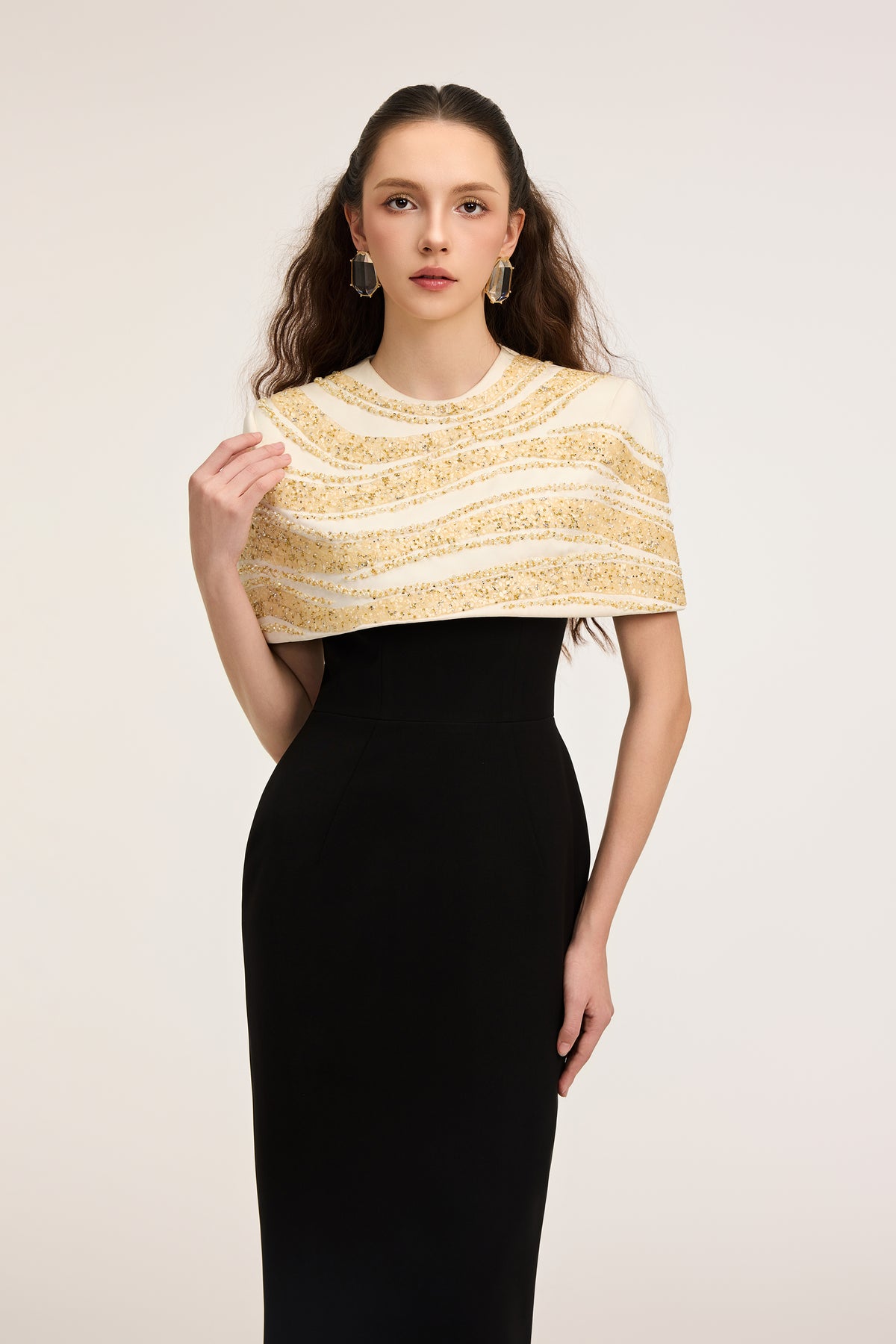 Naomi Crepe & Silk Taffeta dress